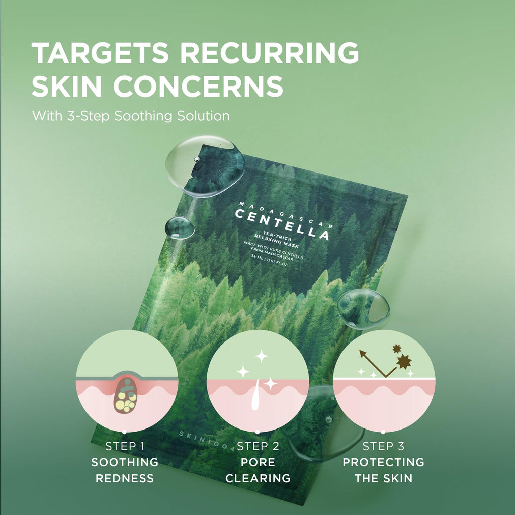 SKIN1004 Tea-Trica Relaxing Mask (5ea) | Pore-Clarifying Sheet Mask