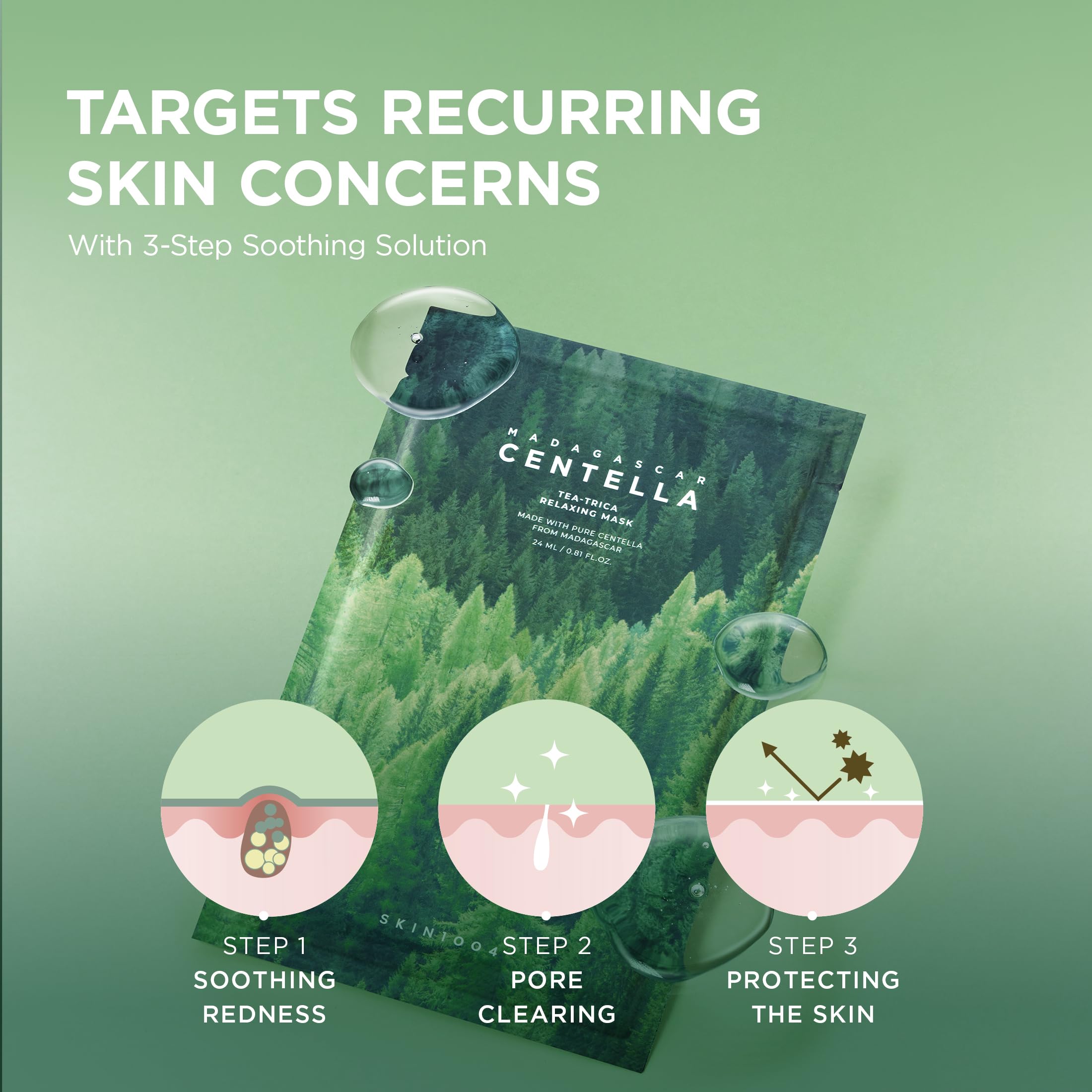 SKIN1004 Tea-Trica Relaxing Mask (5ea) | Pore-Clarifying Sheet Mask