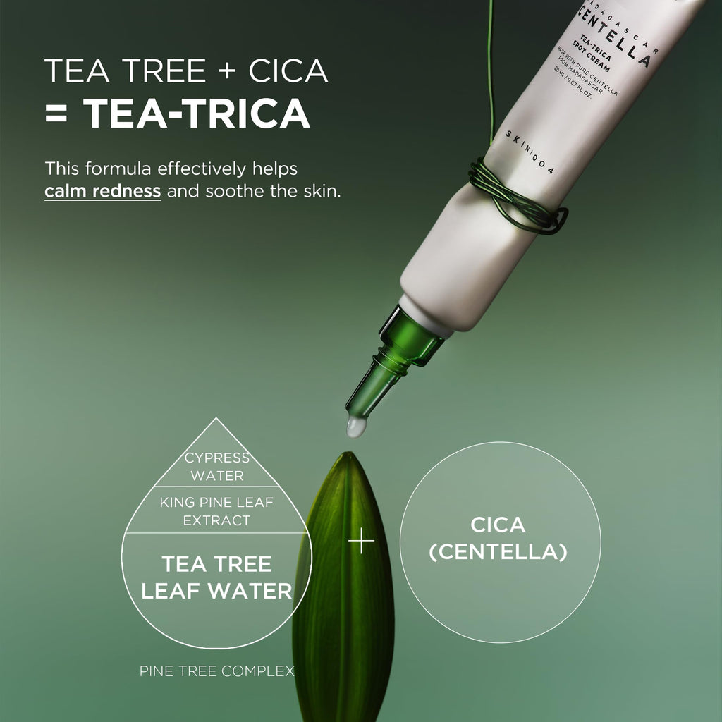 SKIN1004 Tea-Trica Spot Cream – Targeted Cica Care with Madagascar Centella & Tea Tree (0.68 oz / 20 ml)