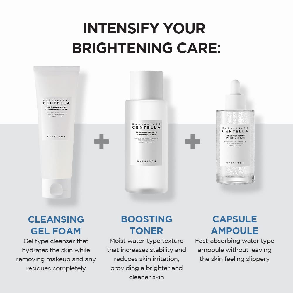 SKIN1004 Tone Glowing Cleansing Gel Foam 125ml – Makeup Remover & Hydrating Face Cleanser
