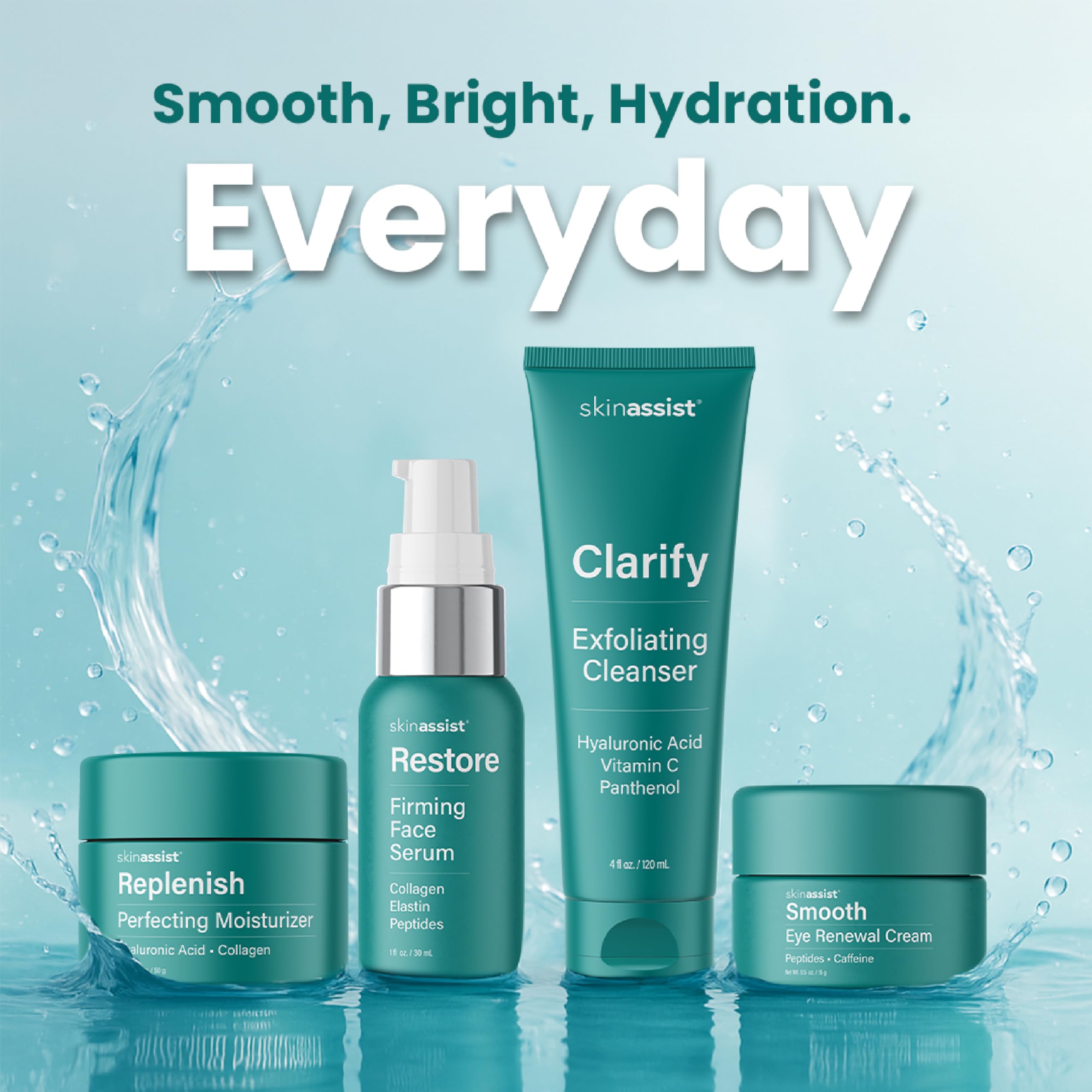 SkinAssist Clarify Exfoliating Face Wash – Gentle Daily Cleanser with Hyaluronic Acid & Vitamins