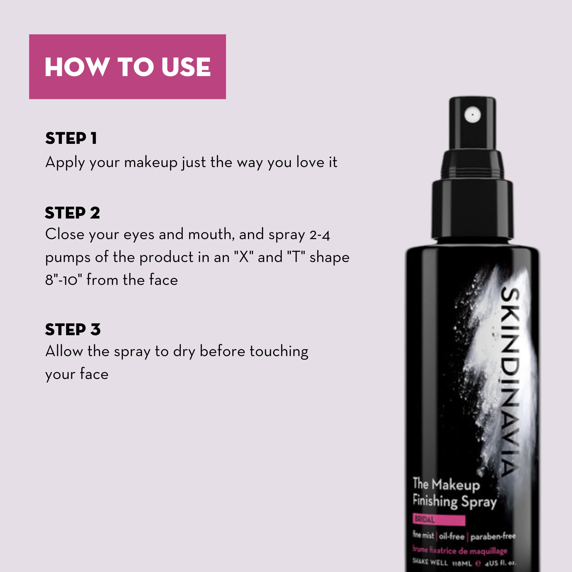 Skindinavia Makeup Primer + Finishing Spray Bridal | Hydrating, Long-Lasting Setting Mist