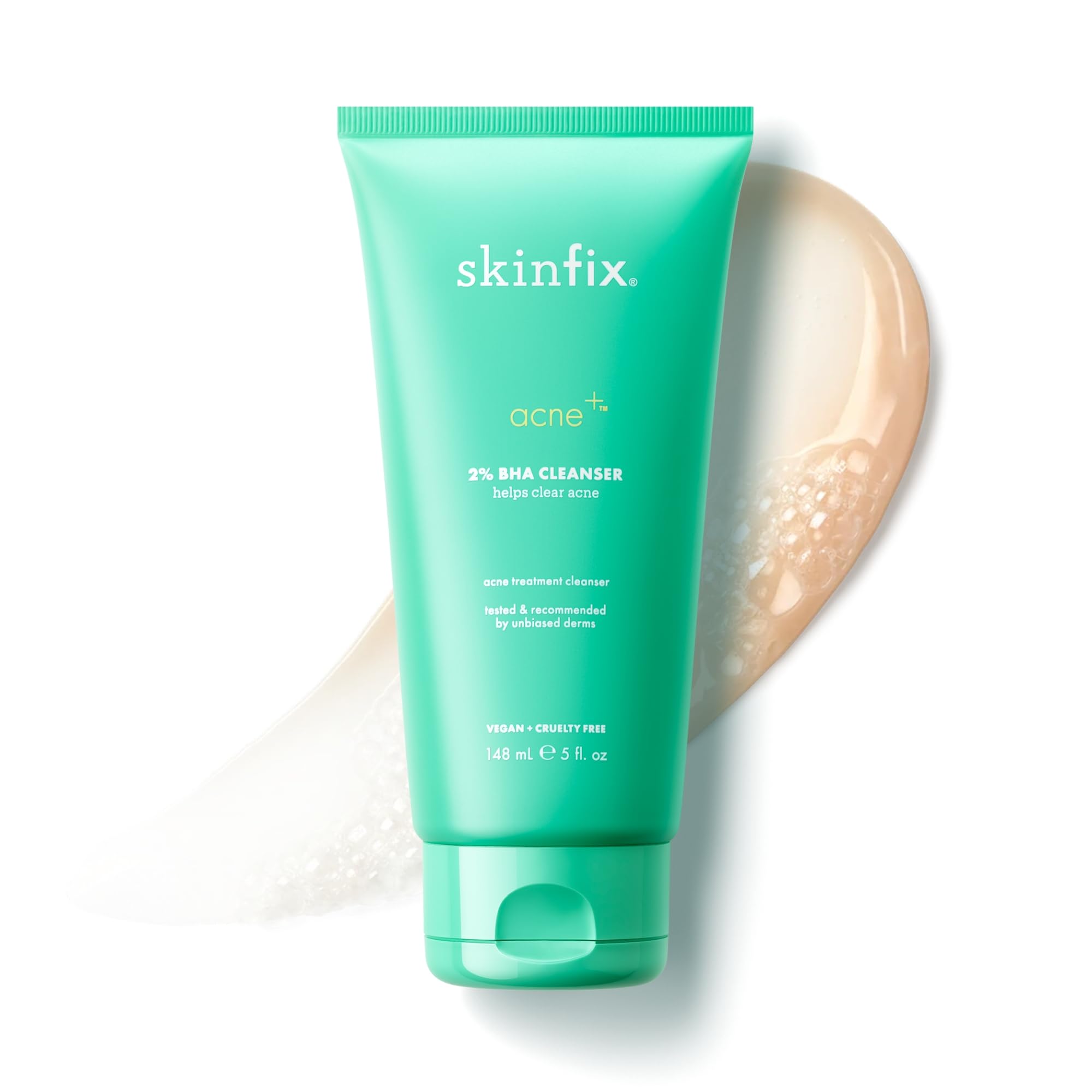 Skinfix 2% BHA Cleanser - Fragrance-Free Acne Care for All Skin Types (5 oz) | Vegan & Cruelty-Free