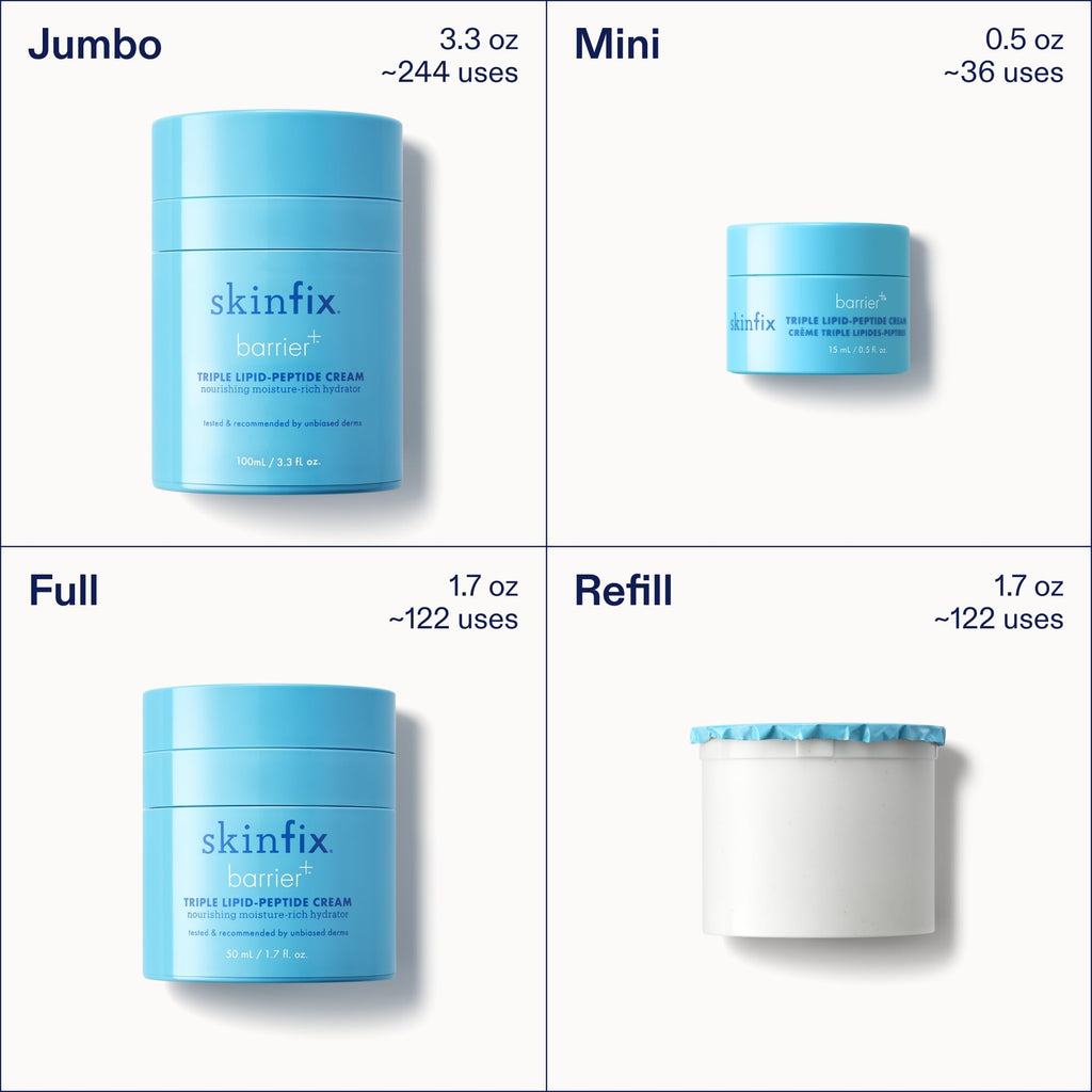 Skinfix Triple Lipid-Peptide Cream Mini – 0.5 oz Rich Moisturizer for Dry, Sensitive Skin