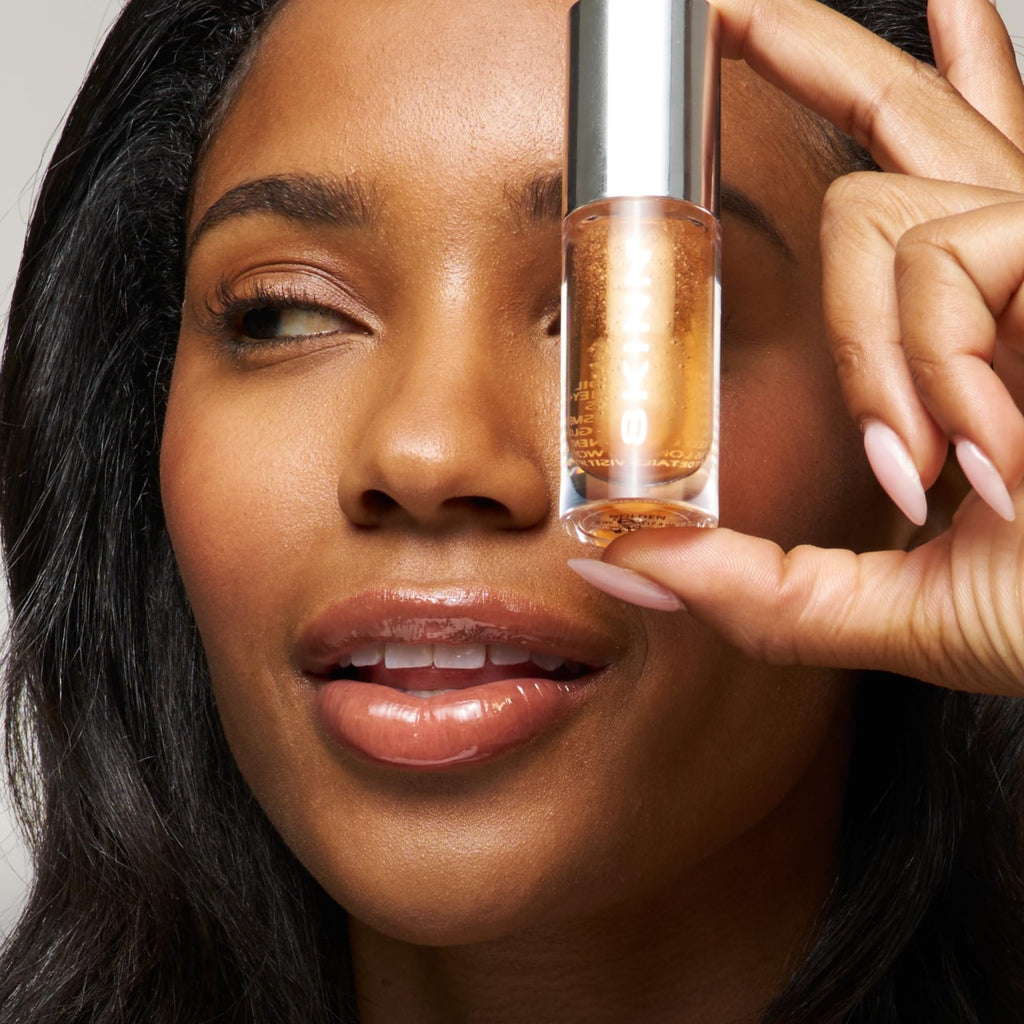 SKINN Luminous Lip Oil, Golden – Ultra-Light, Non-Sticky Gloss with Vitamin C & Manuka Honey