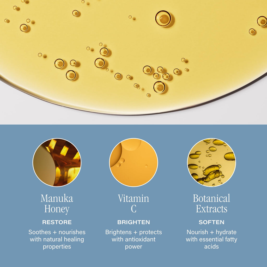 SKINN Luminous Lip Oil, Golden – Ultra-Light, Non-Sticky Gloss with Vitamin C & Manuka Honey