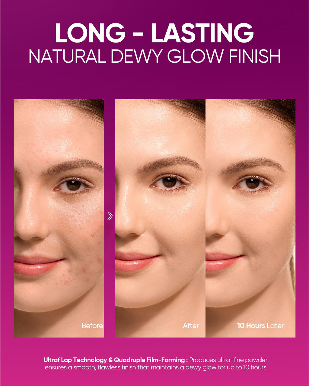 SKINTIFIC Pink Glow Cushion Foundation #02 Ivory | Medium Coverage, Natural Dewy Glow, Hydrating & Lightweight