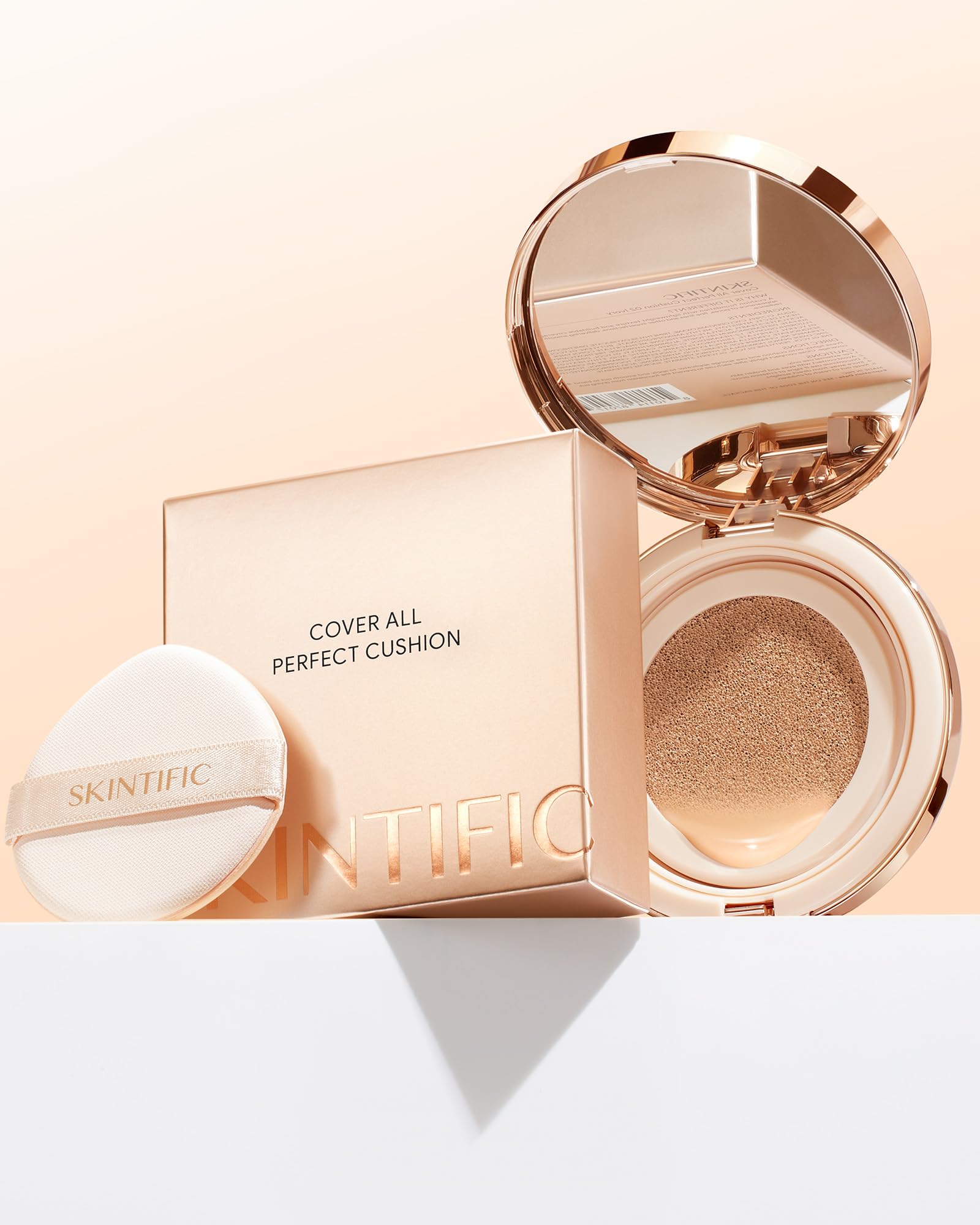 SKINTIFIC Cushion Foundation | Full Coverage, Weightless Feel, Satin Glow | Sweatproof & Waterproof