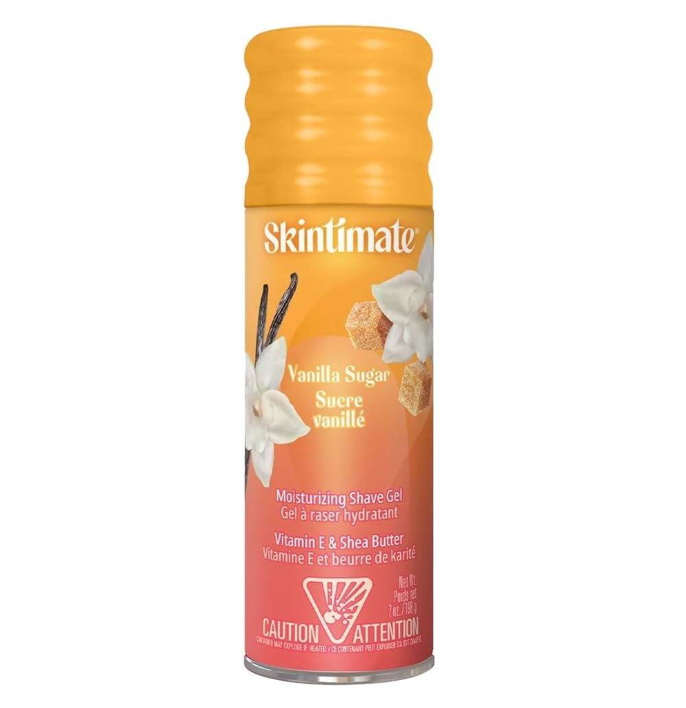 Skintimate Vanilla Sugar Shave Gel for Women - Moisturizing Shaving Cream 7oz Pack of 6