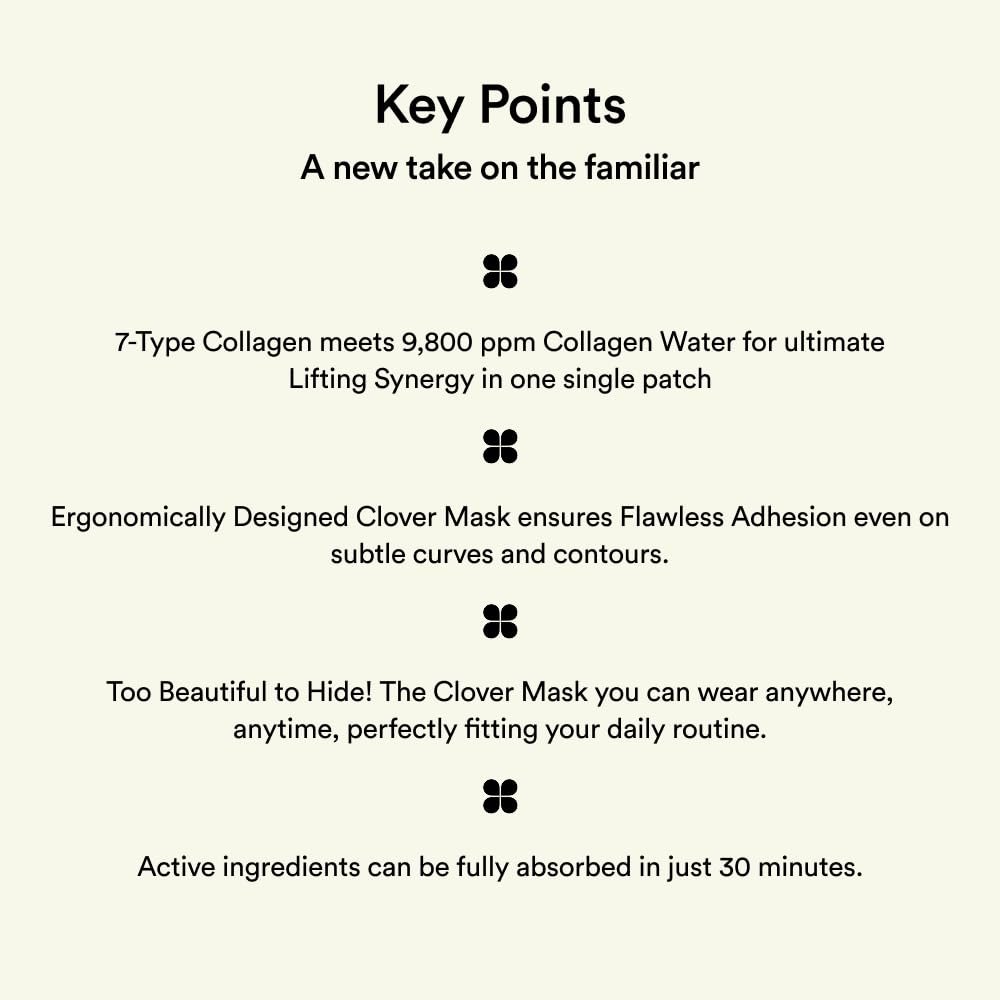 Skit Clover Collagen Hydrogel Patch – Glass Skin Glow & Firming with 7-Collagen Complex