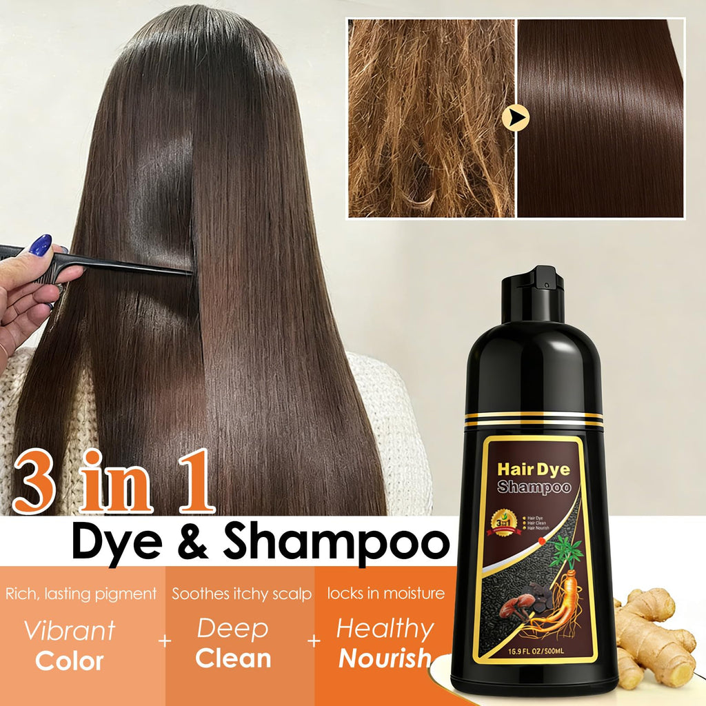Sklight Hair Dye Shampoo 3-in-1 - Root-to-Tip Color, 16.9 fl oz, Cherry Brown