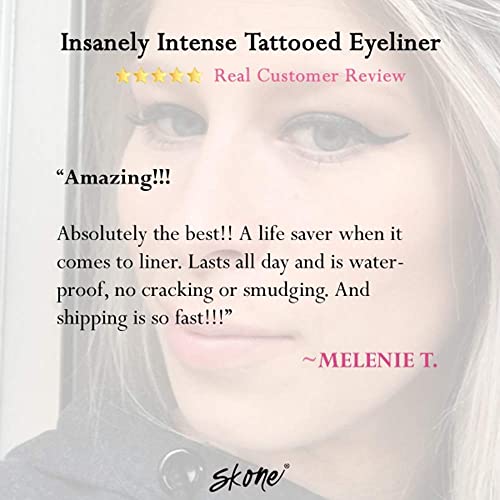 Skone Insanely Intense Tattooed Eyeliner Pen – Waterproof, Smudge-Proof Felt Tip in Plum Black (0.07oz)