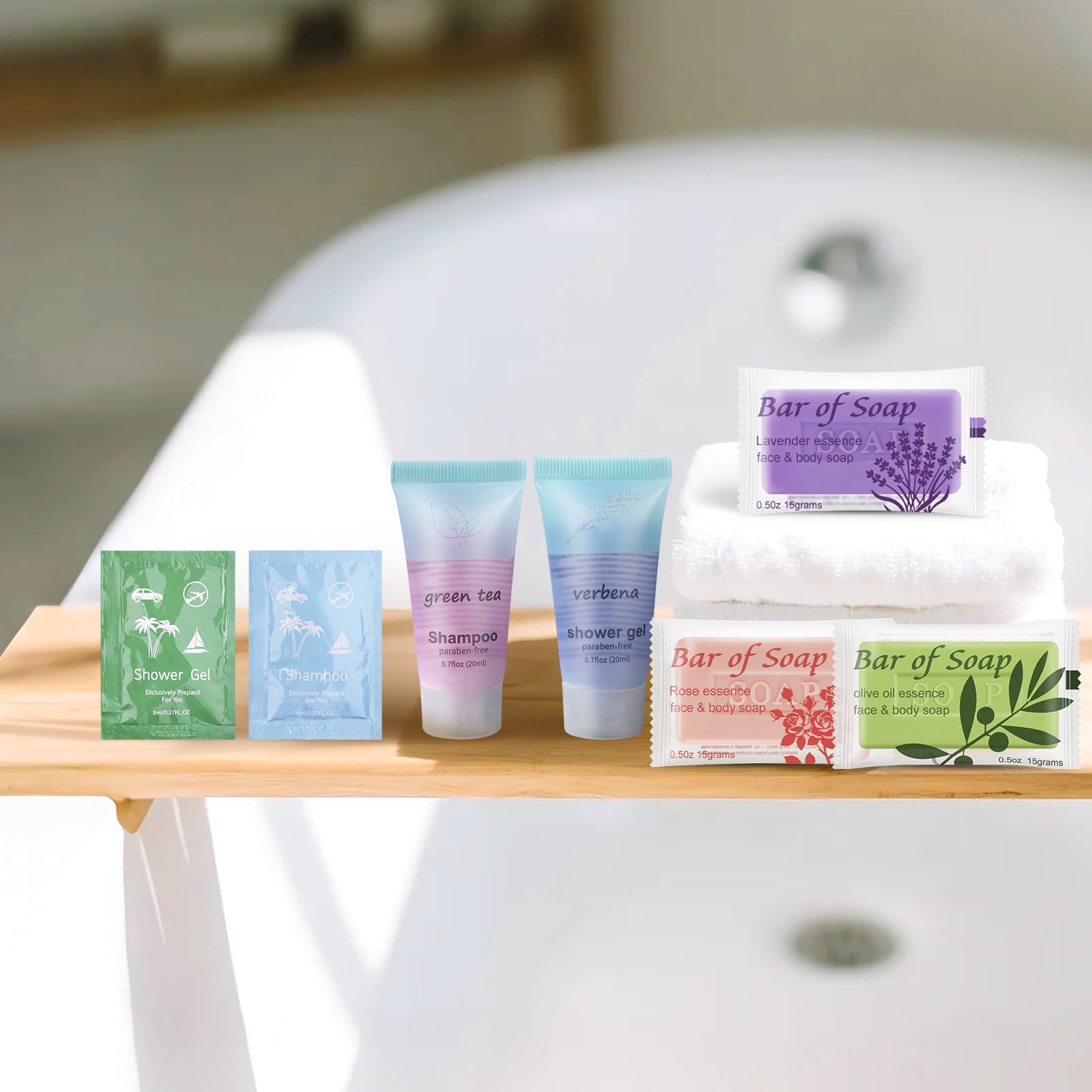 skourvut Bulk Bar Soap – 60 Rose-Scented Travel Mini Bars (0.5 oz) for Hotels & Events