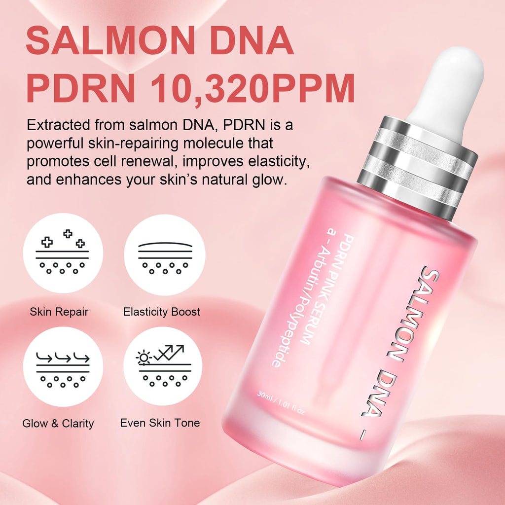 SKSOYT Pink Peptide 12 PDRN Serum – Salmon DNA, 12 Peptides + Niacinamide, 30ml