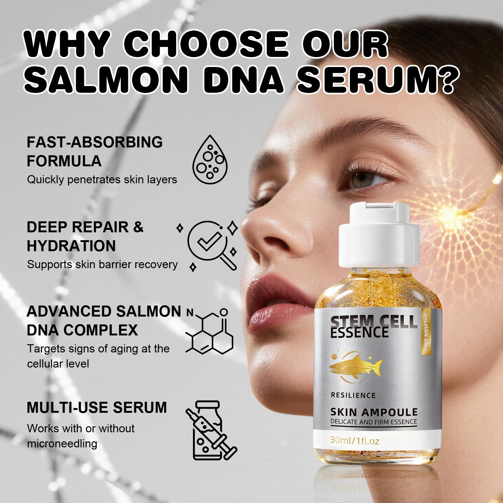 SKSOYT Salmon DNA Serum — Microneedling Booster for Hydration, Brightening & Firming