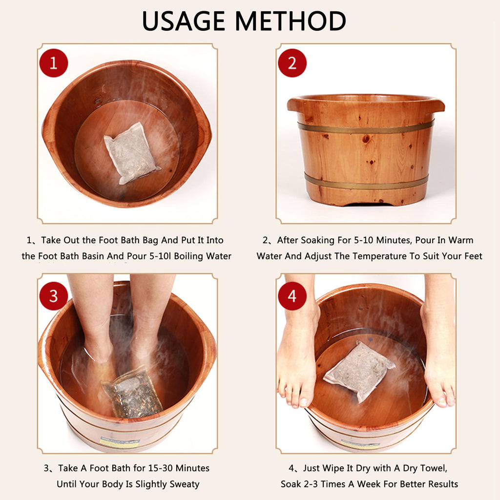 SKVSKV 30 PCS Herbal Detox Foot Soak — Ginger, Mugwort & 16‑Herb Blend for Home Foot Bath