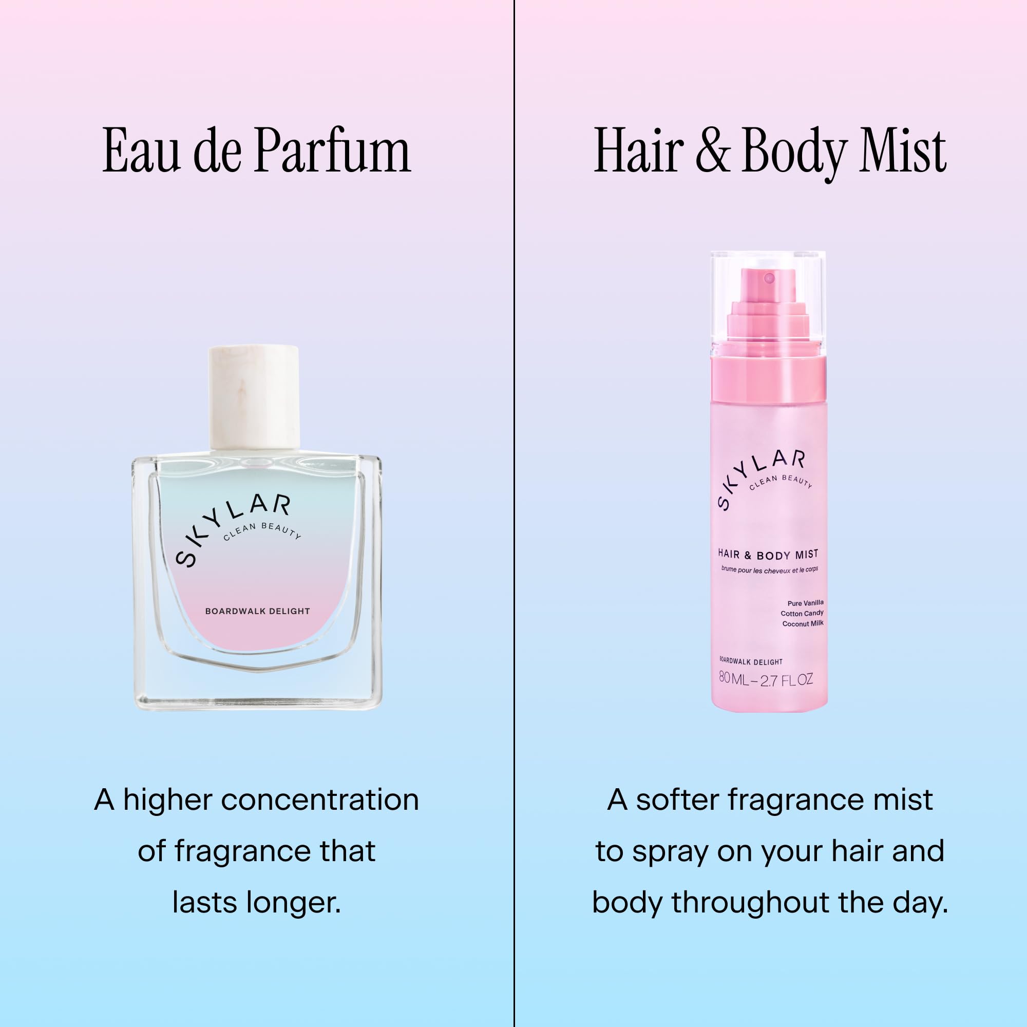 Skylar Boardwalk Delight Hair & Body Mist | Hypoallergenic, Clean Fragrance | Vegan & Cruelty-Free | 80 ml