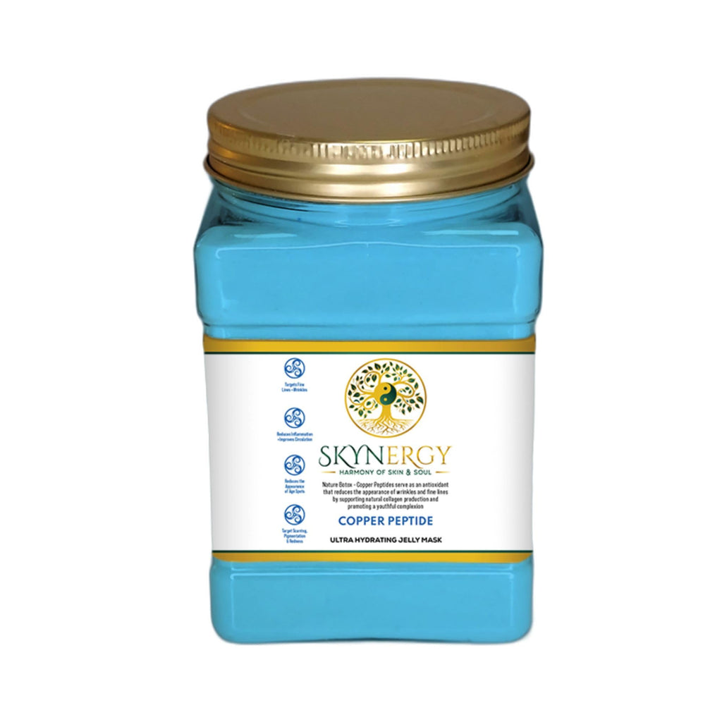 SKYNERGY Copper Peptide Jelly Mask – Professional Hydro Glo Peel Off, Hydration & Radiant Glow, 12 Applications (30 fl oz)