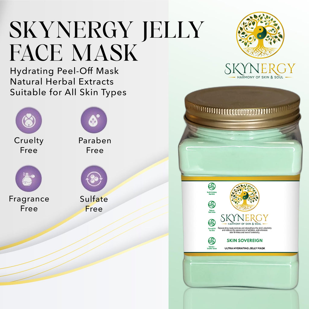 SKYNERGY Skin Sovereign Jelly Mask – Hydration & Glow | Spa-Grade Peel-Off, 12 Applications