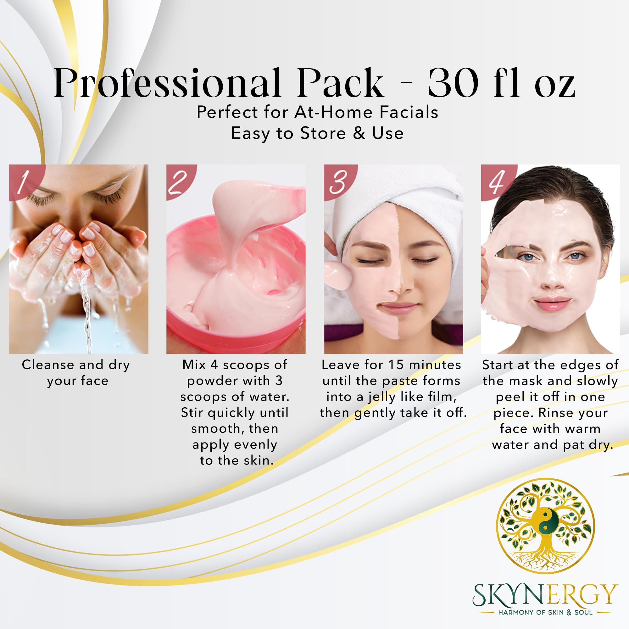SKYNERGY Copper Peptide Jelly Mask – Professional Hydro Glo Peel Off, Hydration & Radiant Glow, 12 Applications (30 fl oz)