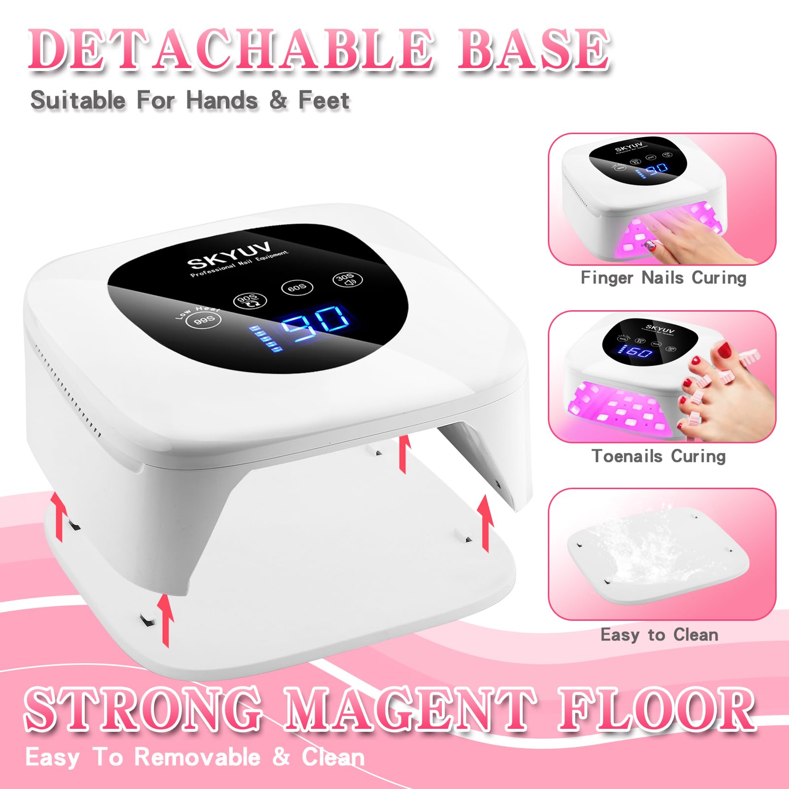 SKYUV Rechargeable UV LED Nail Lamp – Cordless Gel Dryer with 4 Timers