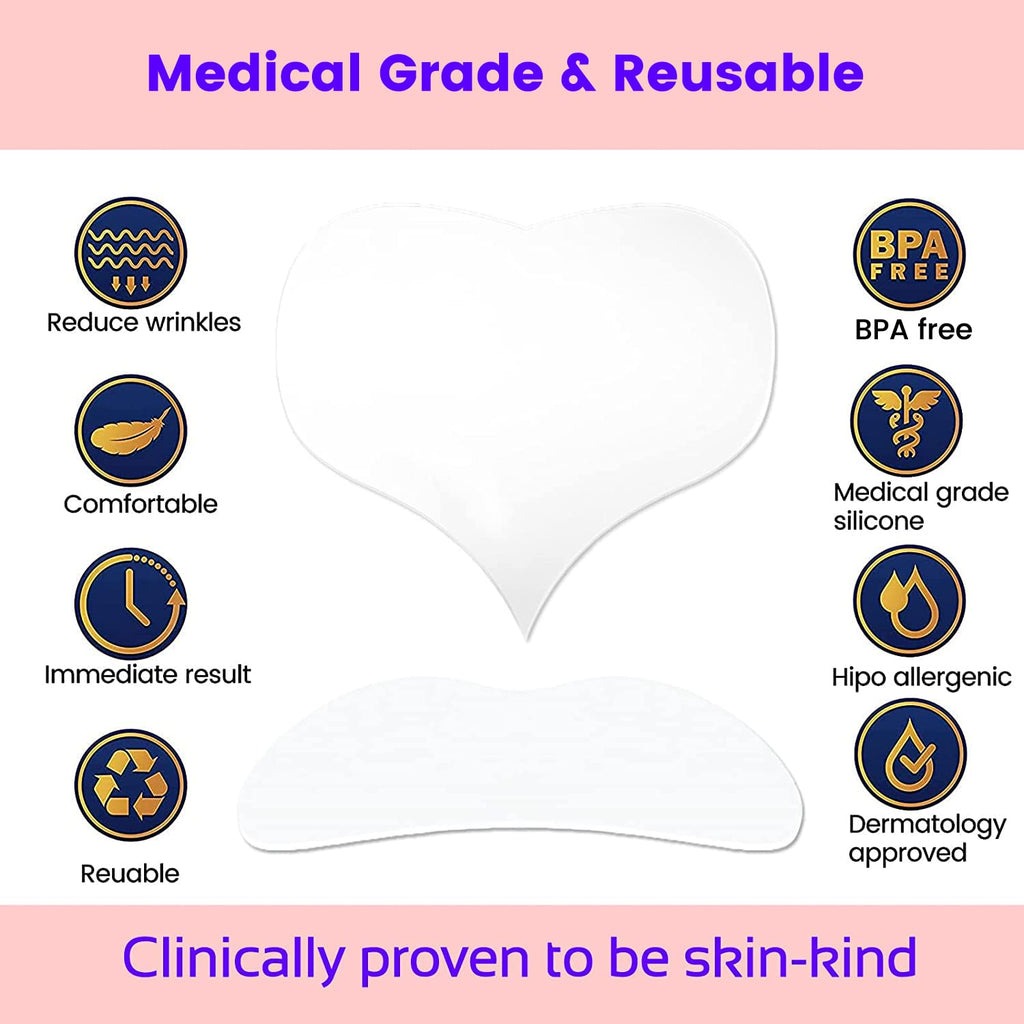 Skywee Anti-Wrinkle Chest Pad & Neck Patch – Reusable Medical-Grade Silicone (Set of 2)