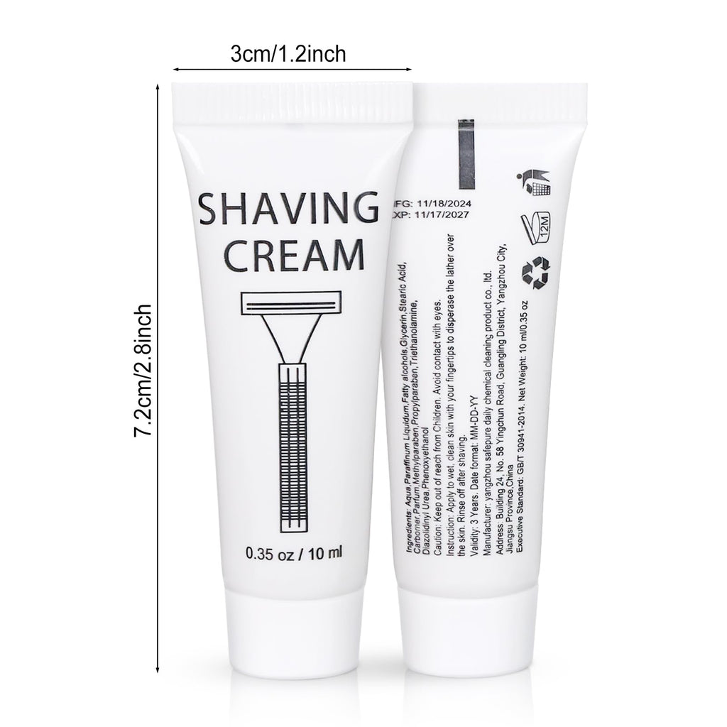SLequipo 150-Pack Shaving Cream Tubes – Travel-Size, Individually Wrapped, Bulk Hotel Amenities
