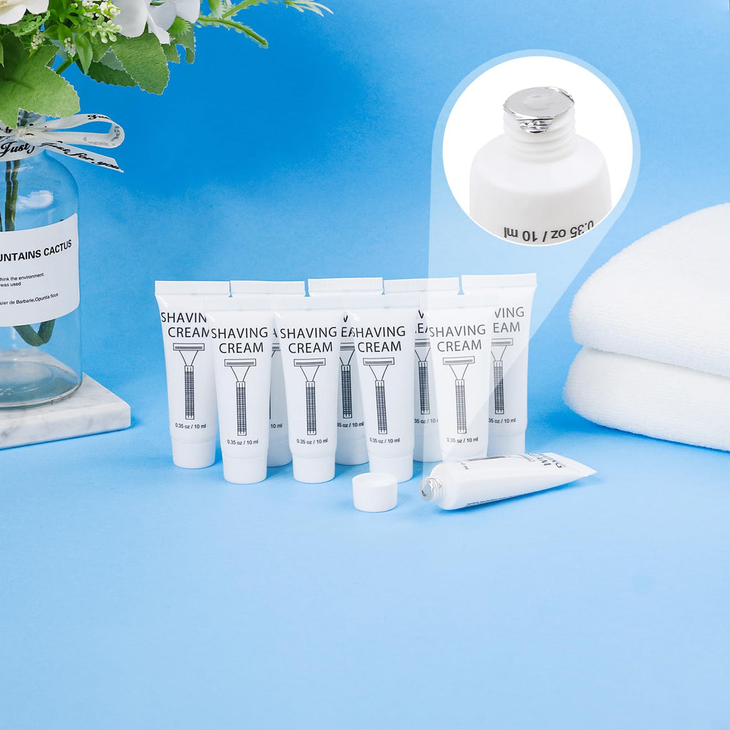SLequipo 150-Pack Shaving Cream Tubes – Travel-Size, Individually Wrapped, Bulk Hotel Amenities