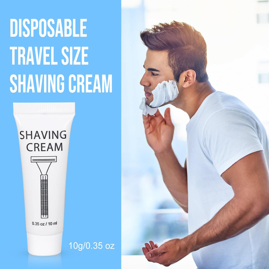 SLequipo 150-Pack Shaving Cream Tubes – Travel-Size, Individually Wrapped, Bulk Hotel Amenities