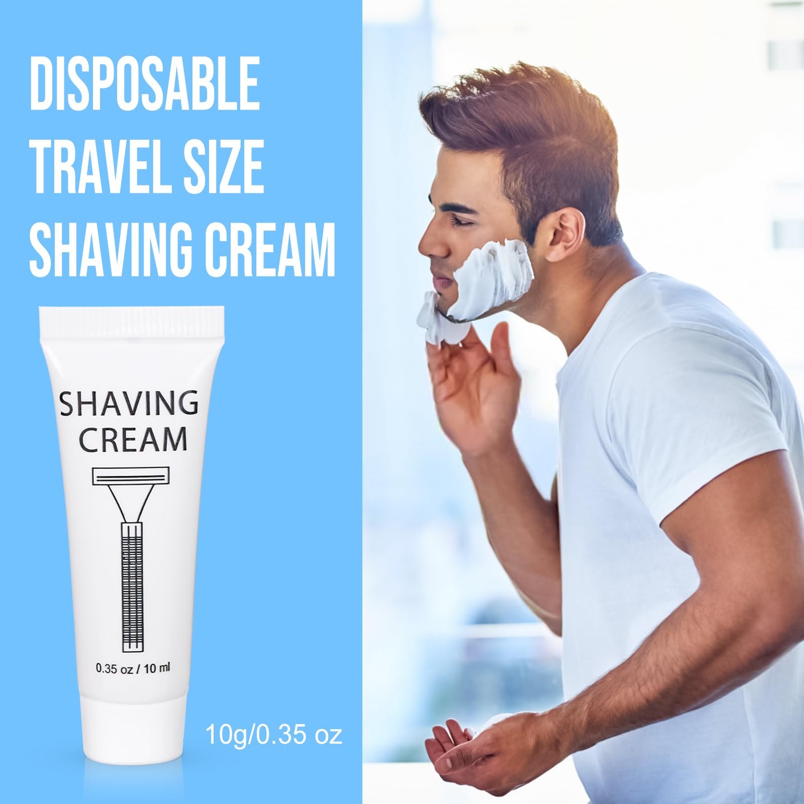 SLequipo 150-Pack Shaving Cream Tubes – Travel-Size, Individually Wrapped, Bulk Hotel Amenities