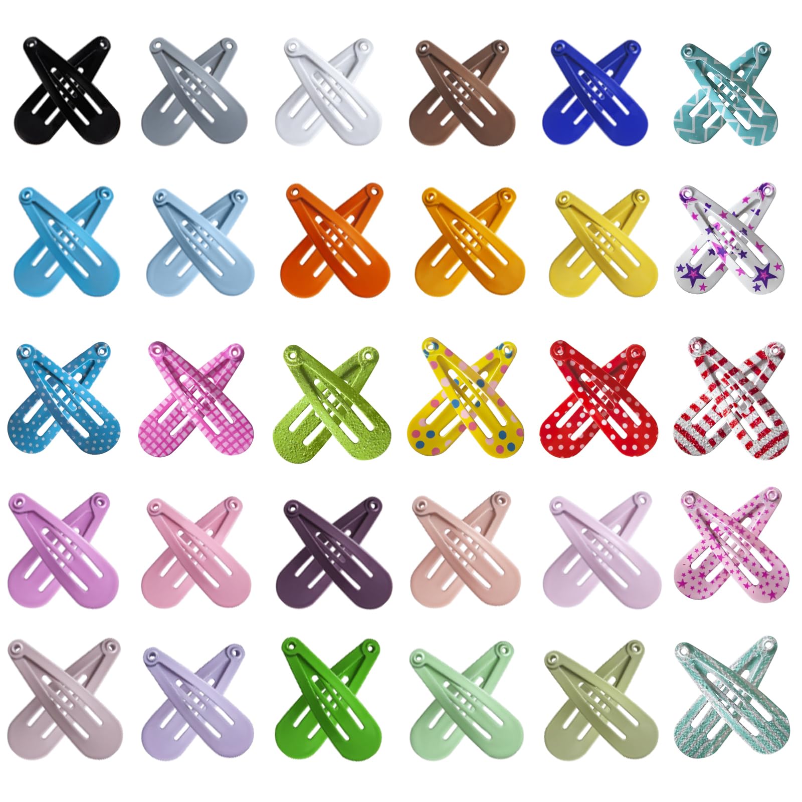 SLYFTE Premium Snap Mini Hair Clips – 120-Count, 30 Colors for Kids