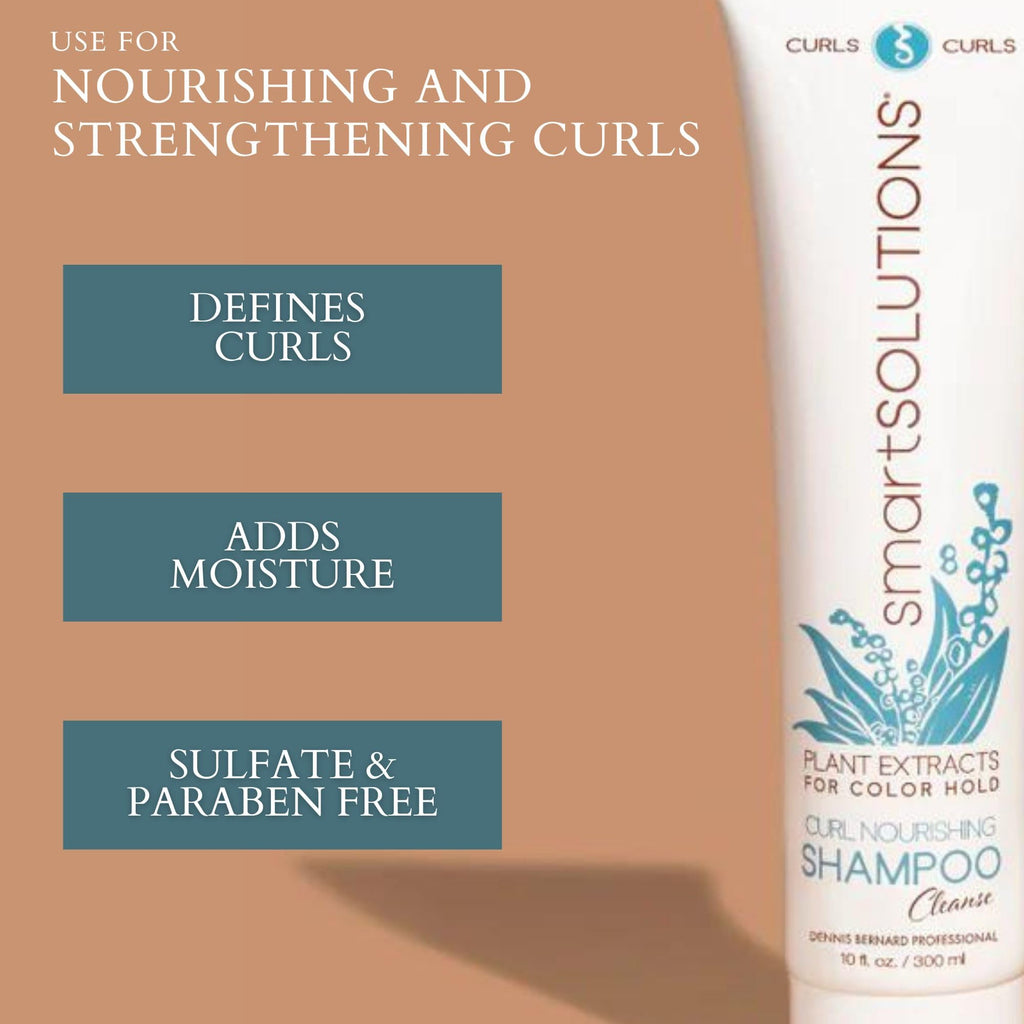 SMART SOLUTIONS Curl Nourishing Shampoo, 8oz — Defines Curls, Adds Shine, Paraben-Free