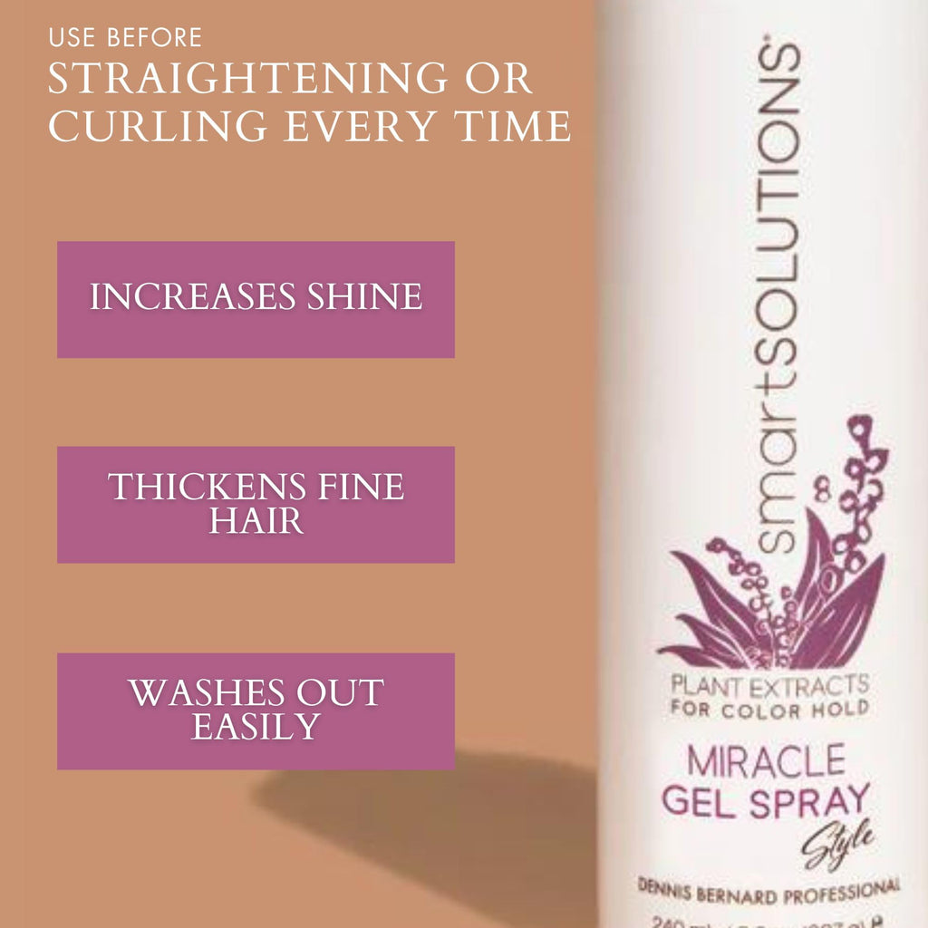 SMART SOLUTIONS Miracle Gel Spray, 8 oz Pack of 2 | 24-Hour Hold, Non-Flake, Paraben-Free