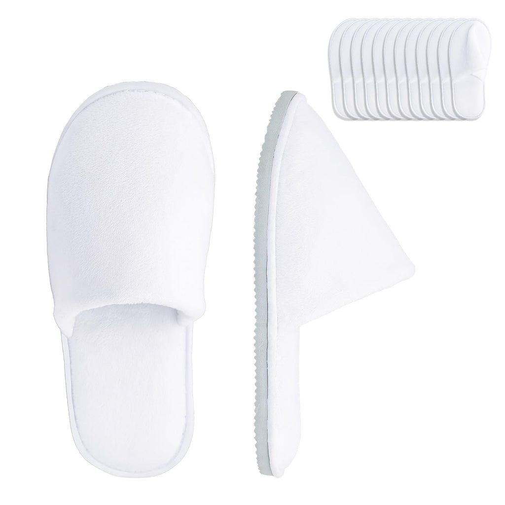 6/12 Pairs Disposable Slippers for Guests – SMDZME Unisex Bulk Spa Slippers, Non-Slip 8.5mm EVA Sole, Washable