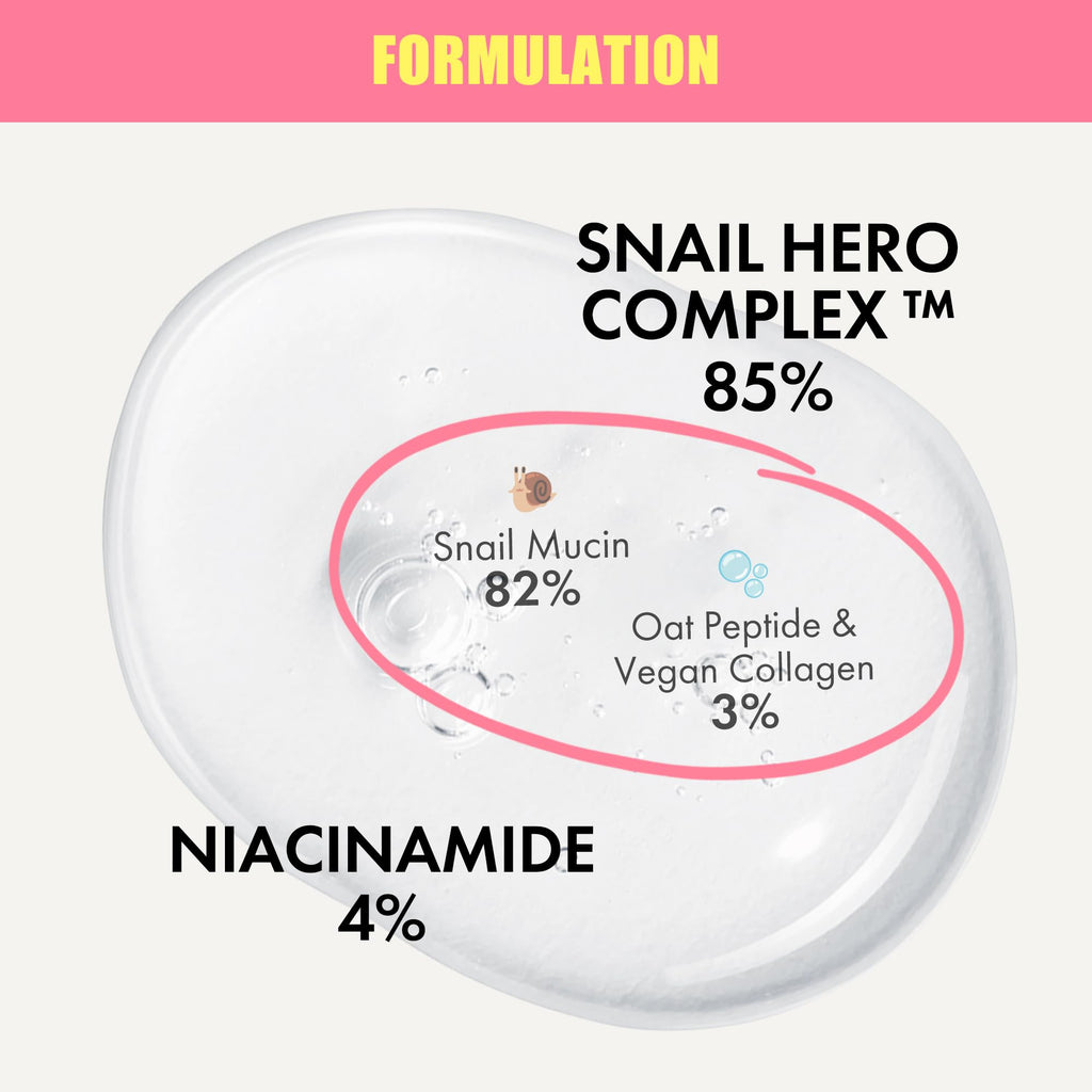Smilebloom KKOCH Snail Mucin 85% Serum – Hydrating Korean Skincare with Vegan Collagen & Peptides | 50ml