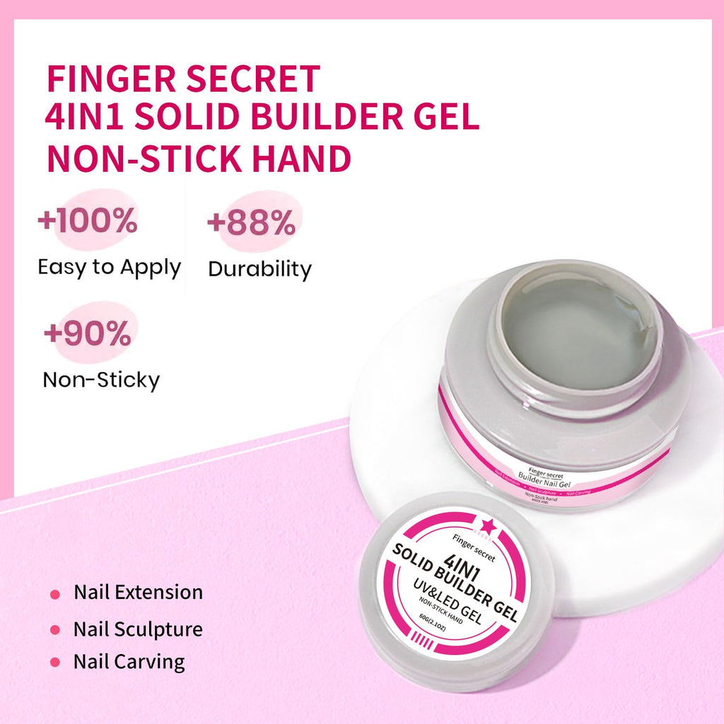 SMSMYXF Solid Builder Gel for Nails 60g | Clear Hard Gel for 3D Sculpting & Extensions