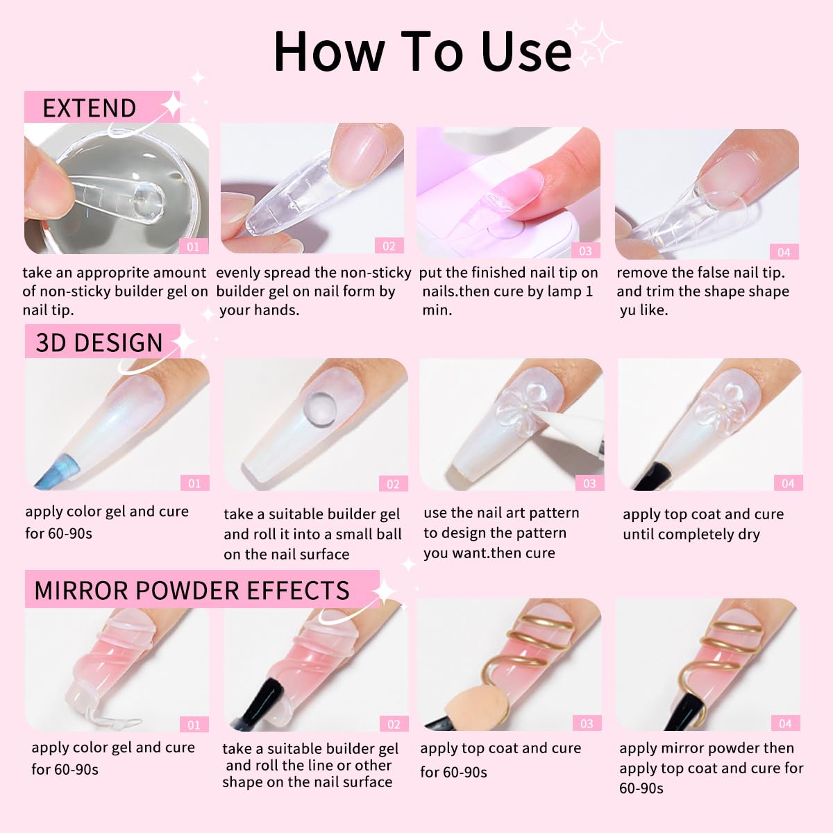 SMSMYXF Solid Builder Gel for Nails 60g | Clear Hard Gel for 3D Sculpting & Extensions