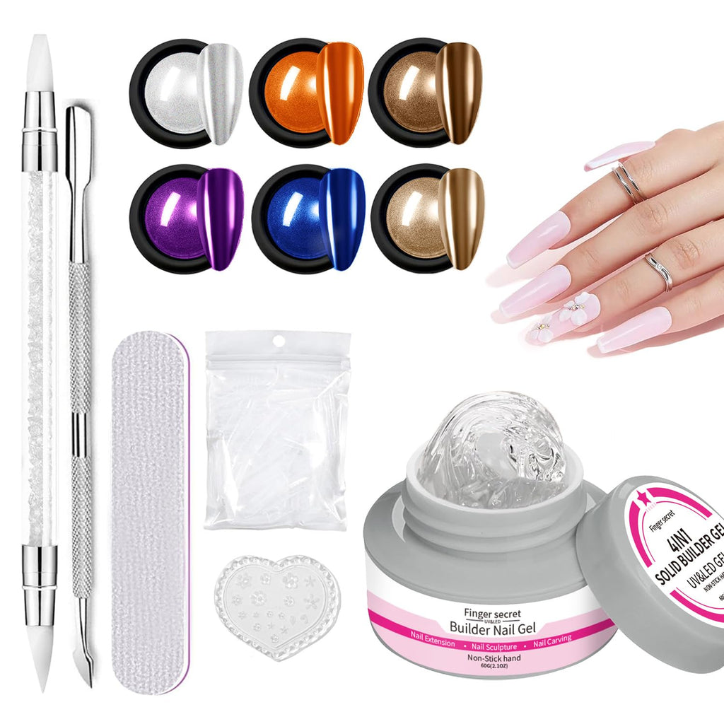 SMSMYXF Solid Builder Gel for Nails 60g | Clear Hard Gel for 3D Sculpting & Extensions