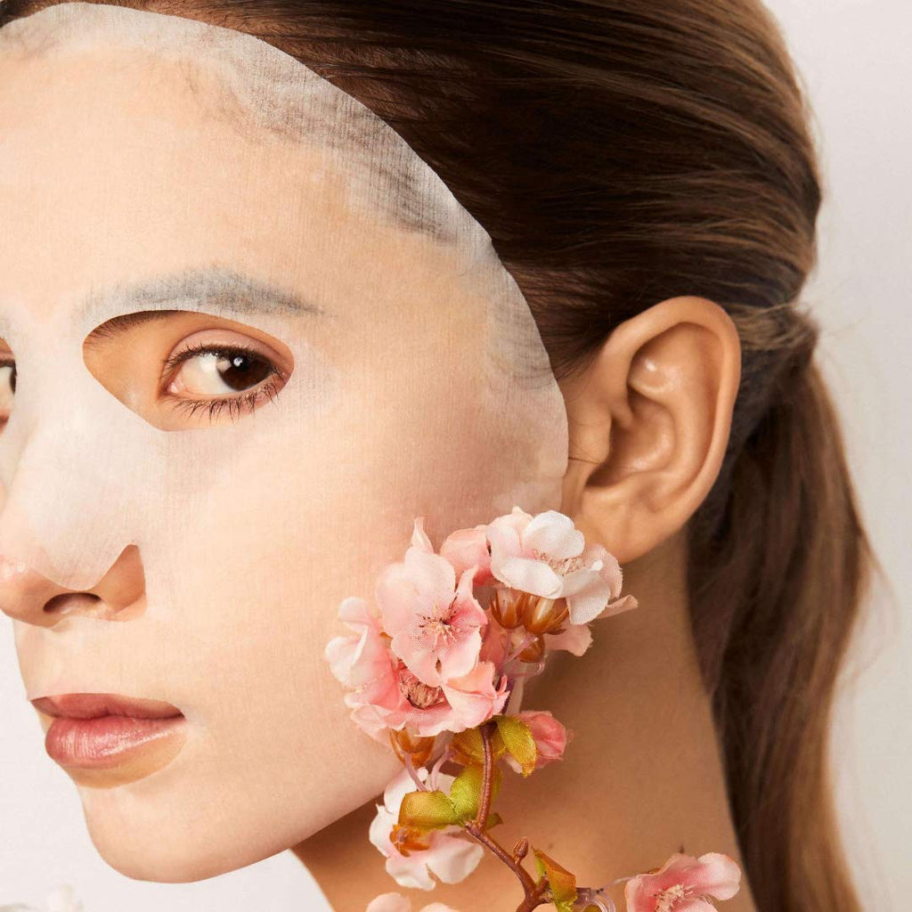 Snow Fox Japanese Cherry Blossom & White Tea Sheet Mask – Hydration for Glass Skin & Bridal Makeup Prep (5 Pack)