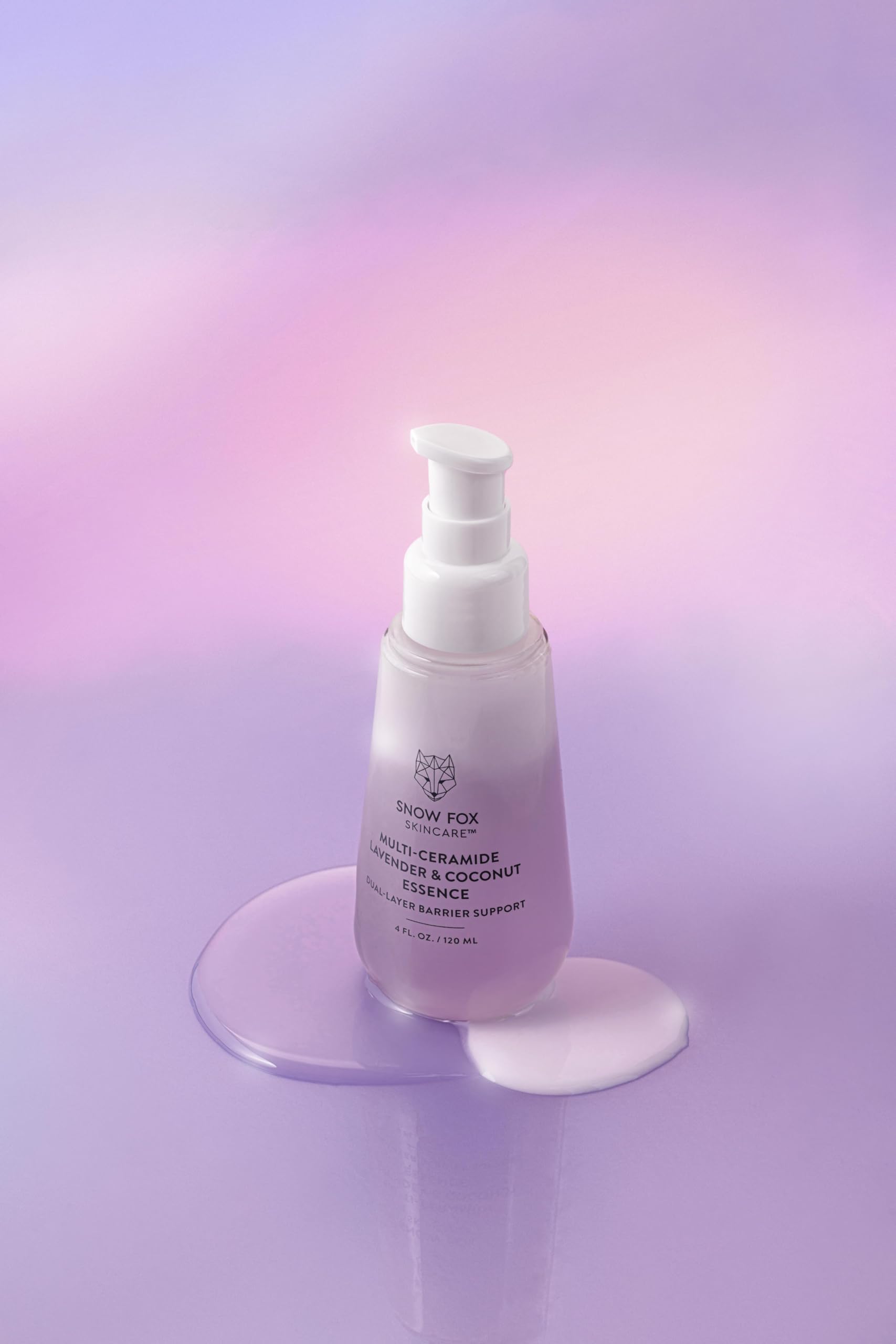 Snow Fox Skincare - Multi-Ceramide French Lavender & Coconut Essence Serum | Hydration for Dry, Mature, Sensitive Skin