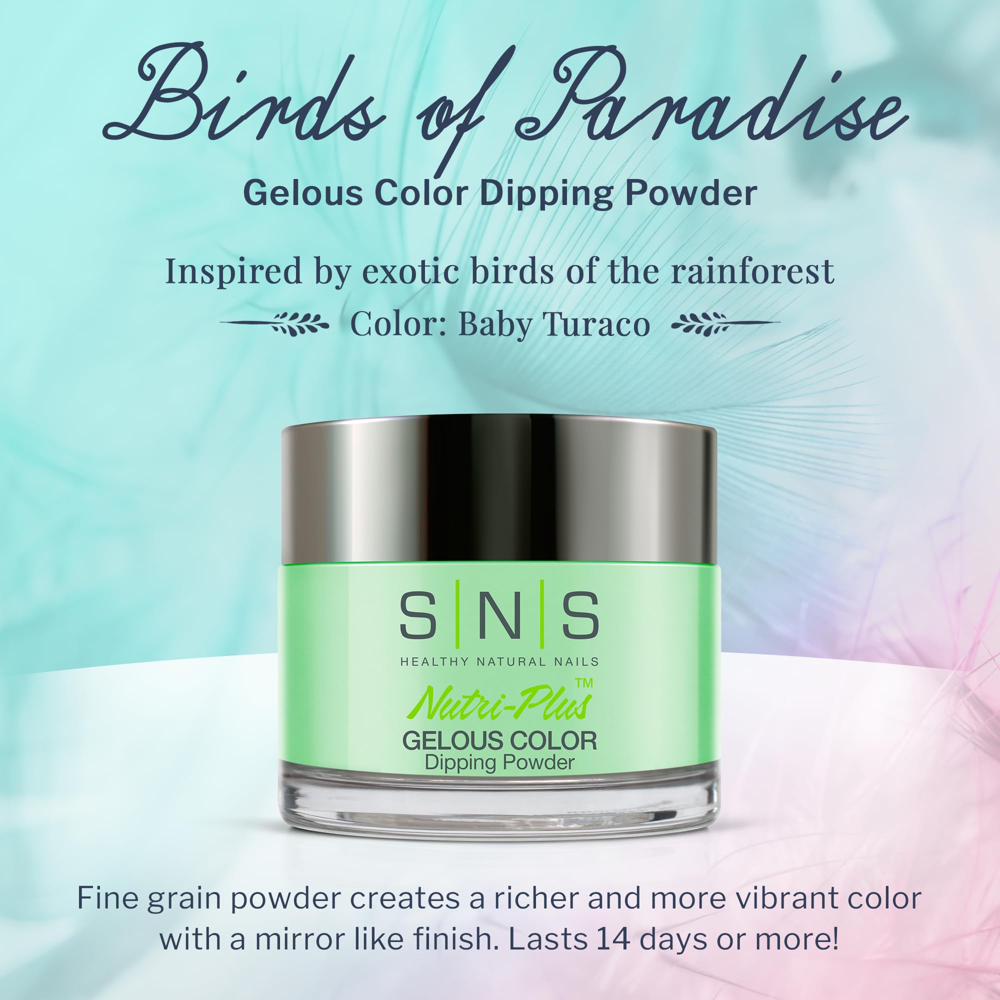 SNS Nail Dip Powder Baby Turaco – 14-Day Color, Low Odor, No UV Lamp