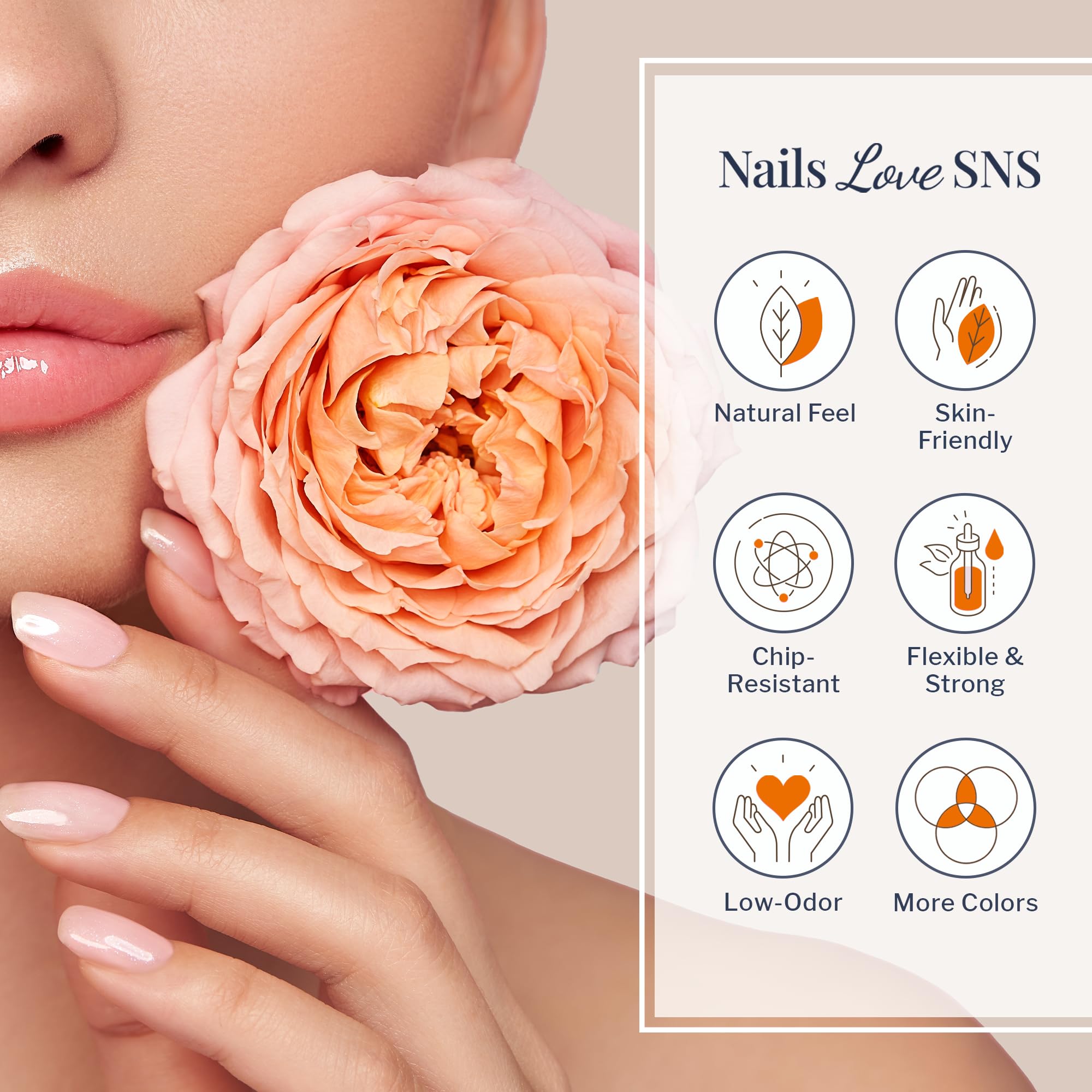SNS Nail Dip Powder Brittany – Natural Nude Shimmer, 14-Day Color, Low Odor, No UV Lamp, 1 oz