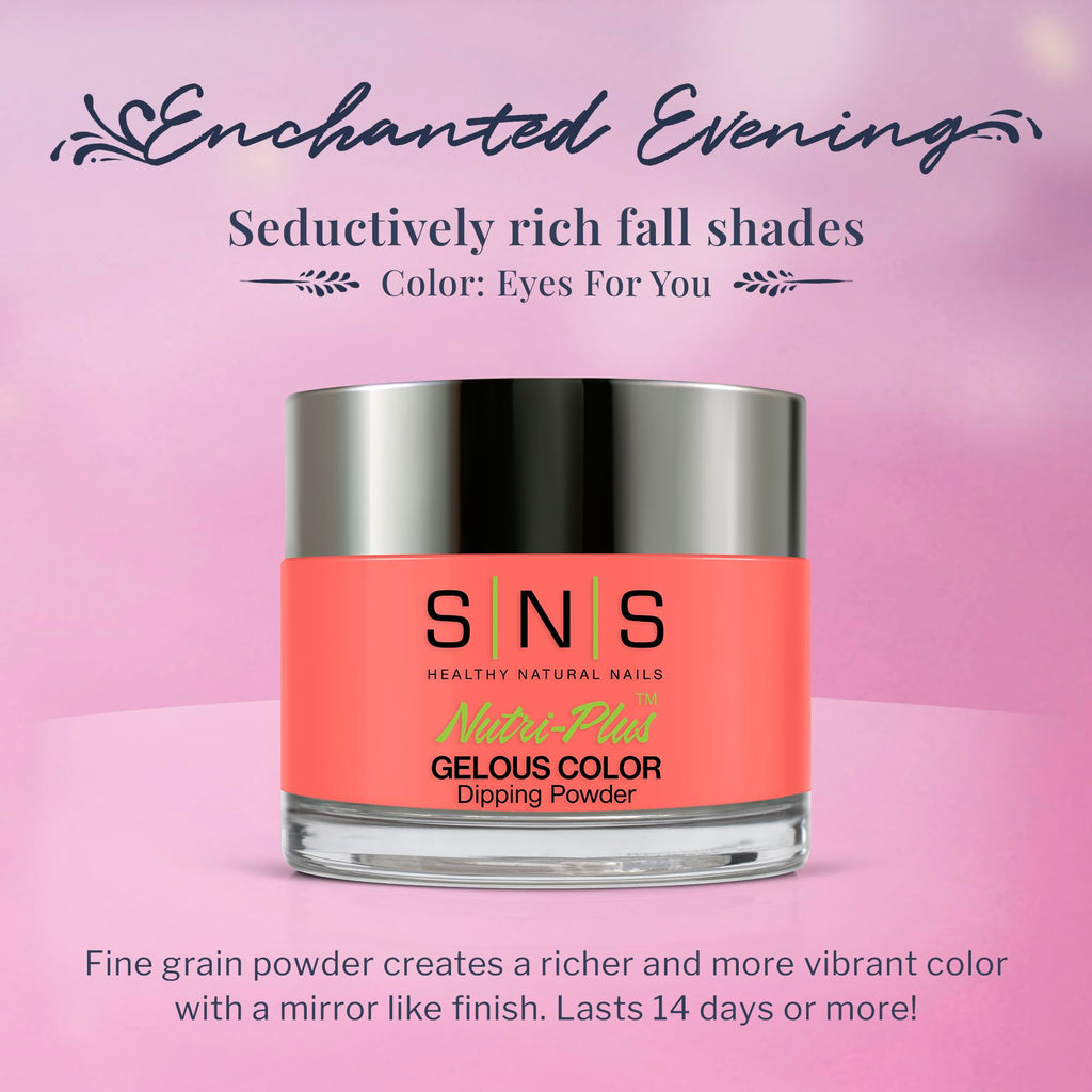 SNS Nail Dip Powder Eyes For You Peach/Coral – 1 Oz, 14-Day Wear, No UV, Low Odor