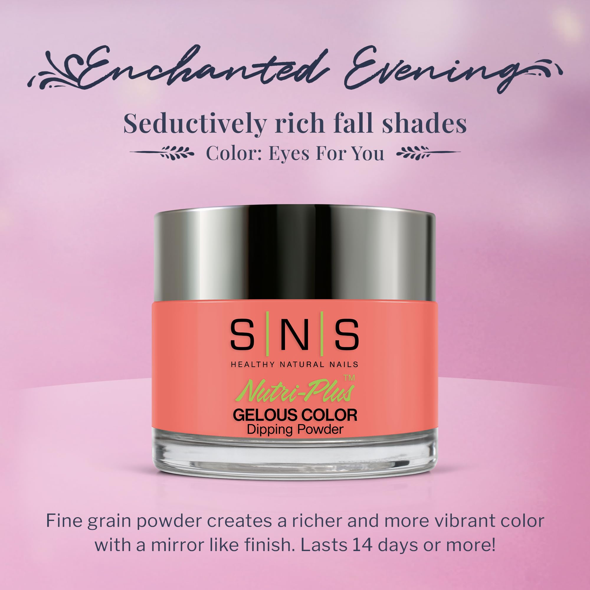 SNS Nail Dip Powder Eyes For You Peach/Coral – 1 Oz, 14-Day Wear, No UV, Low Odor
