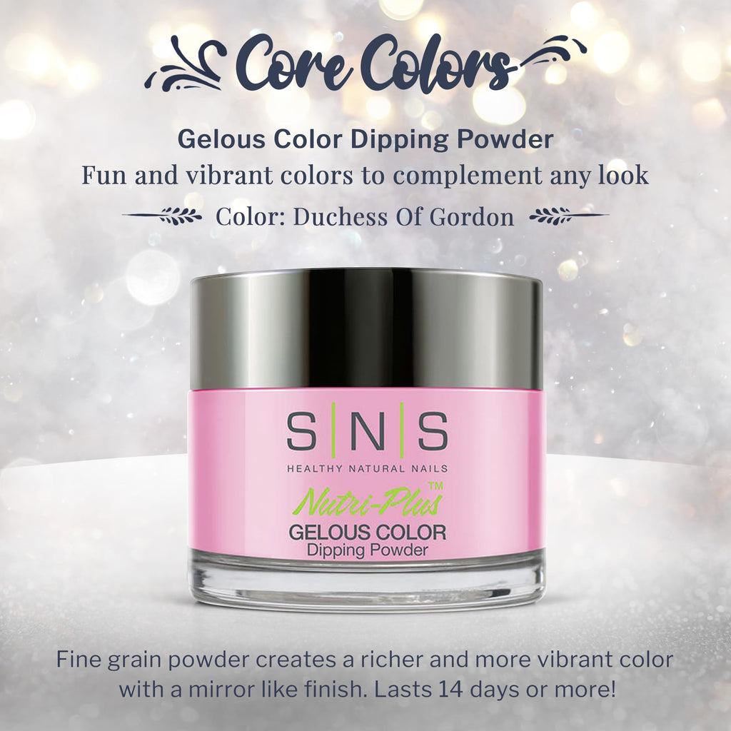 SNS Duchess Of Gordon Pink Dip Powder – 14-Day Wear, Low Odor, No UV Lamp | SNS Healthy Natural Nails
