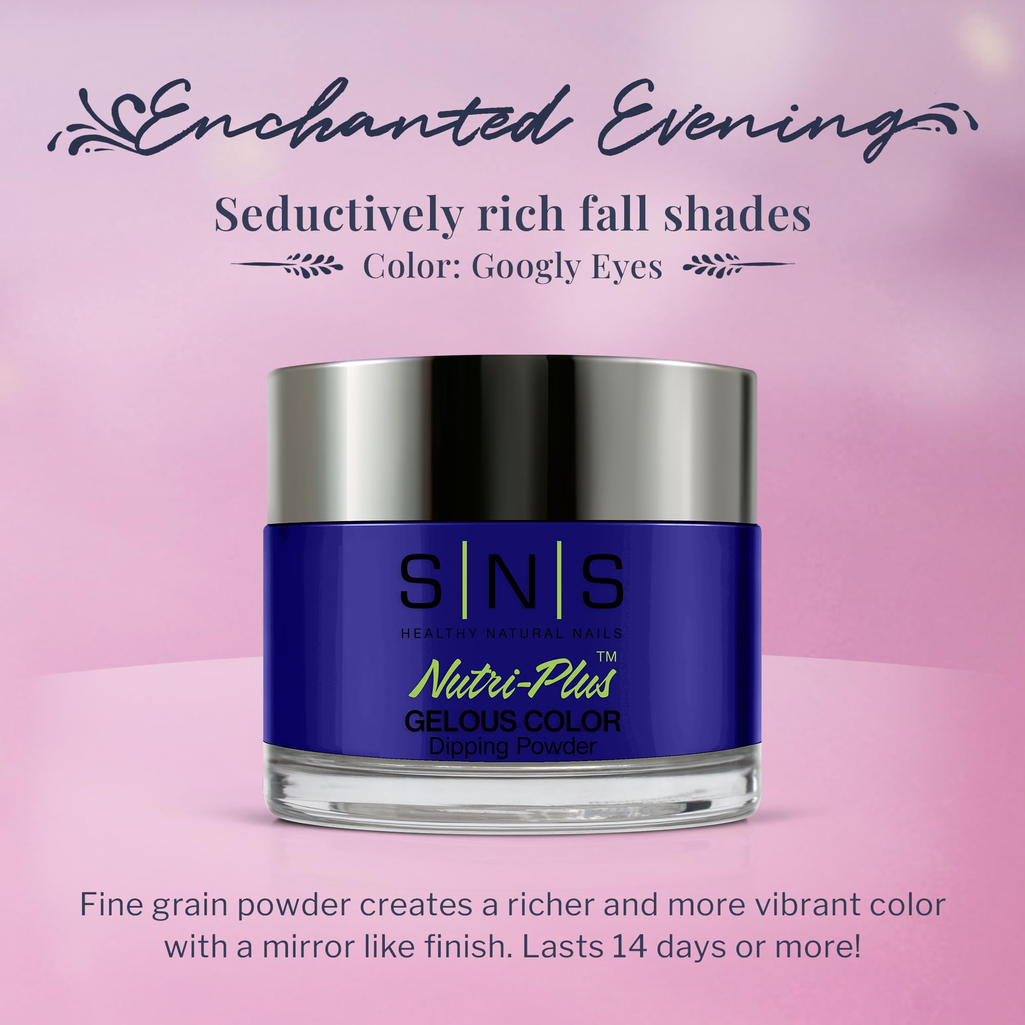 SNS Nail Dip Powder Googly Eyes – Blue Indigo Cobalt (EE14) 1.5 oz, 14-Day No UV