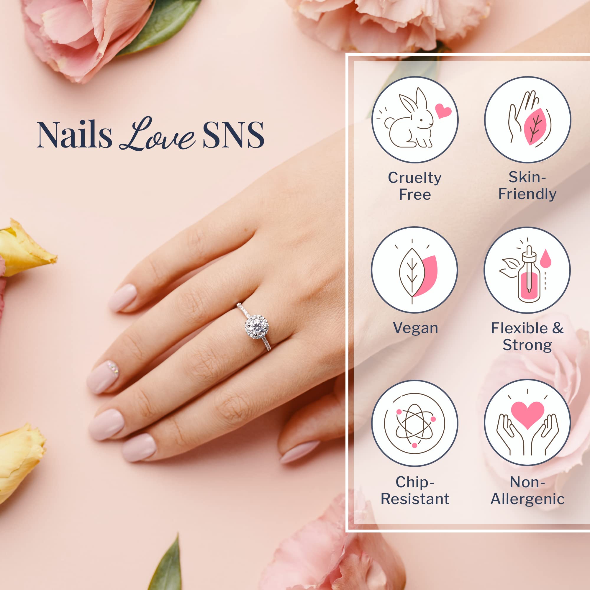 SNS Nail Dip Powder Bridal Veil – Natural Nude, 14-Day Long-Lasting, Odor-Free
