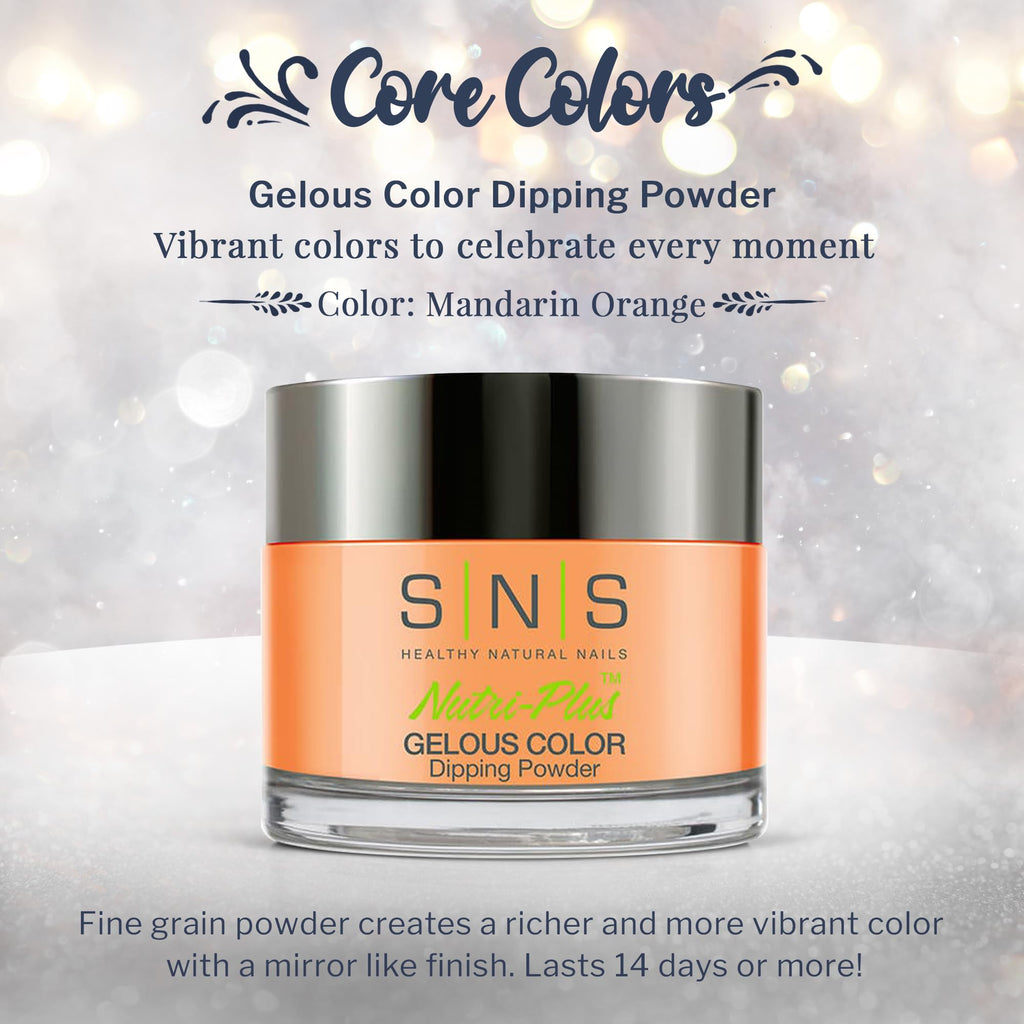 SNS Nail Dip Powder Mandarin Orange - Long-Lasting Color, Low Odor, No UV Lamp | 1oz