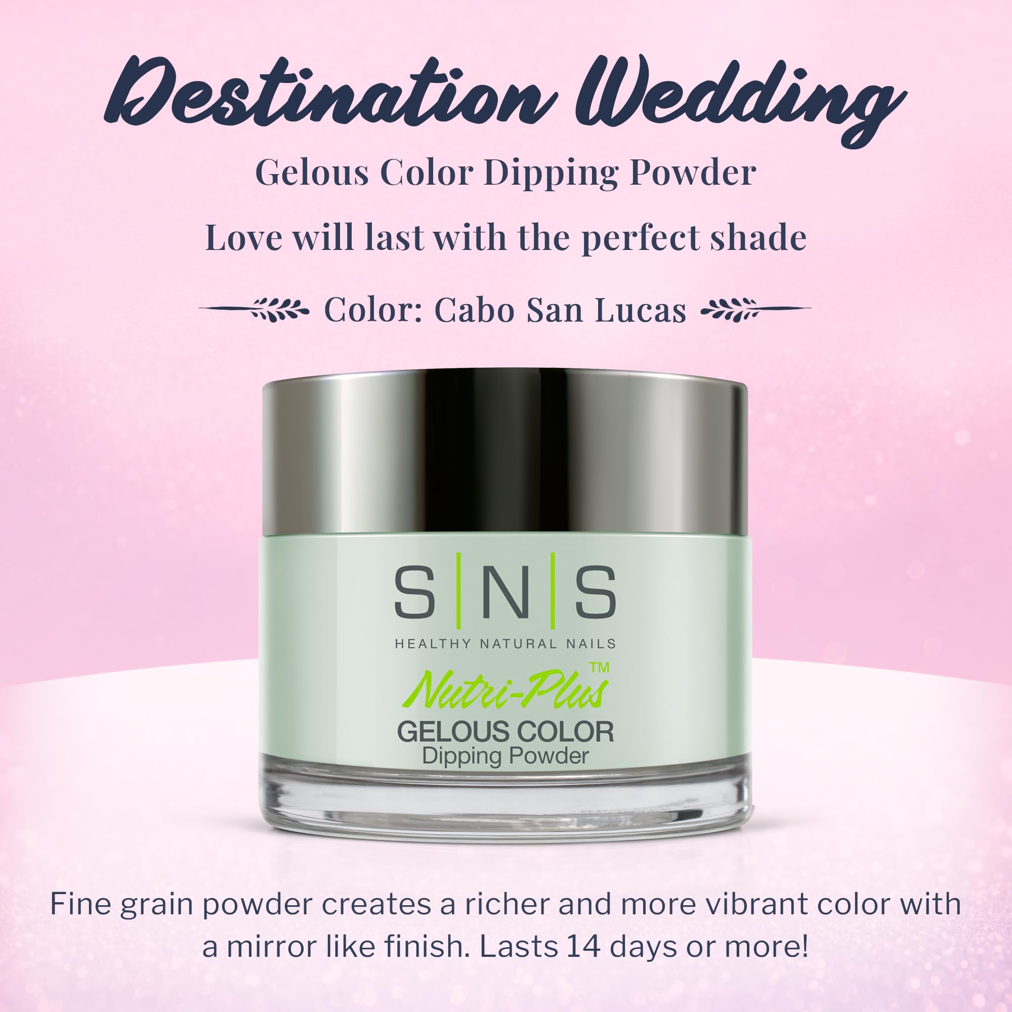 SNS Nail Dip Powder Cabo San Lucas Green Seafoam Cream | Long-Lasting, Low-Odor, No UV Lamp