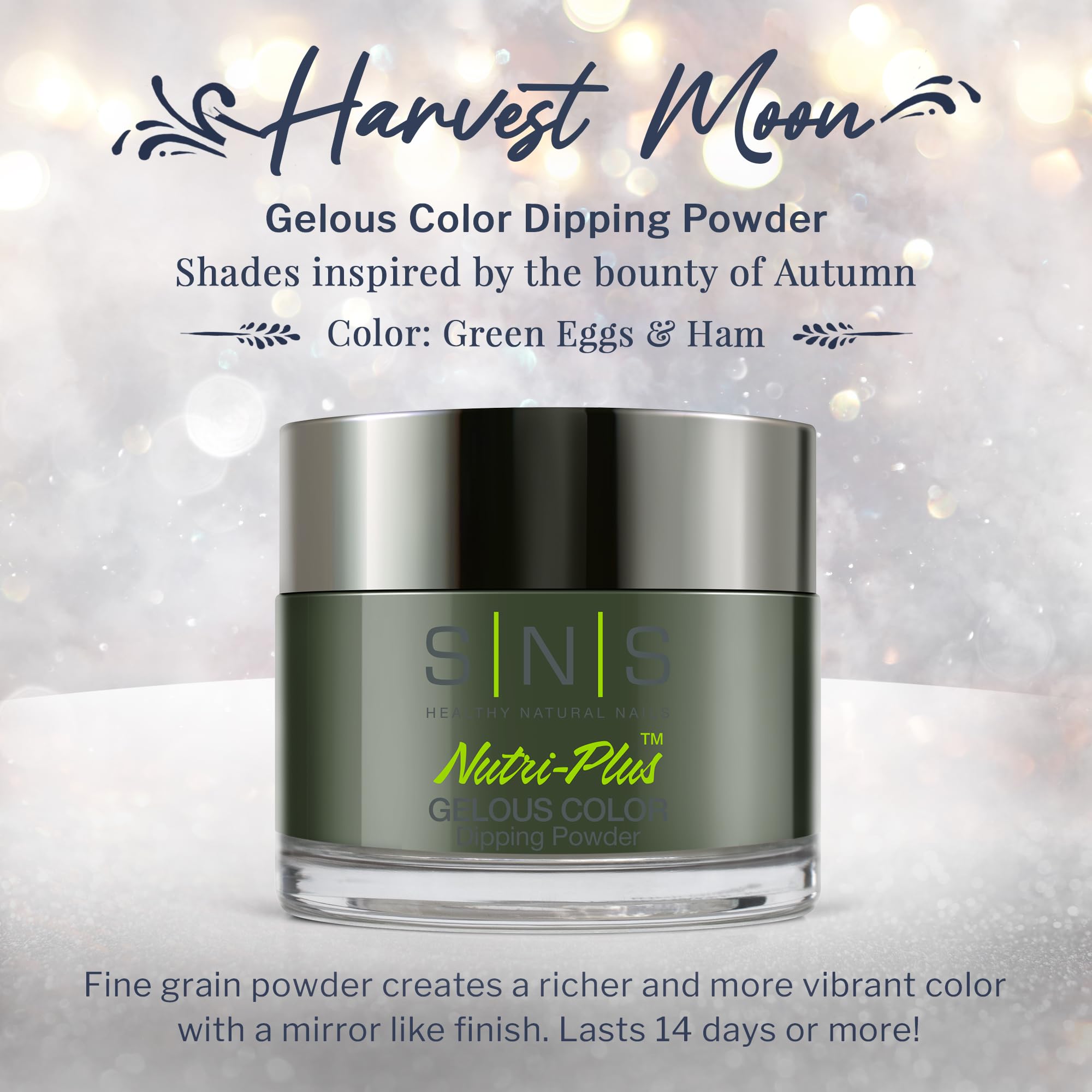 SNS Nail Dip Powder Green Eggs & Ham (Green) – Long-Lasting 14 Days, Low Odor, No UV Lamp Required | 1 OZ